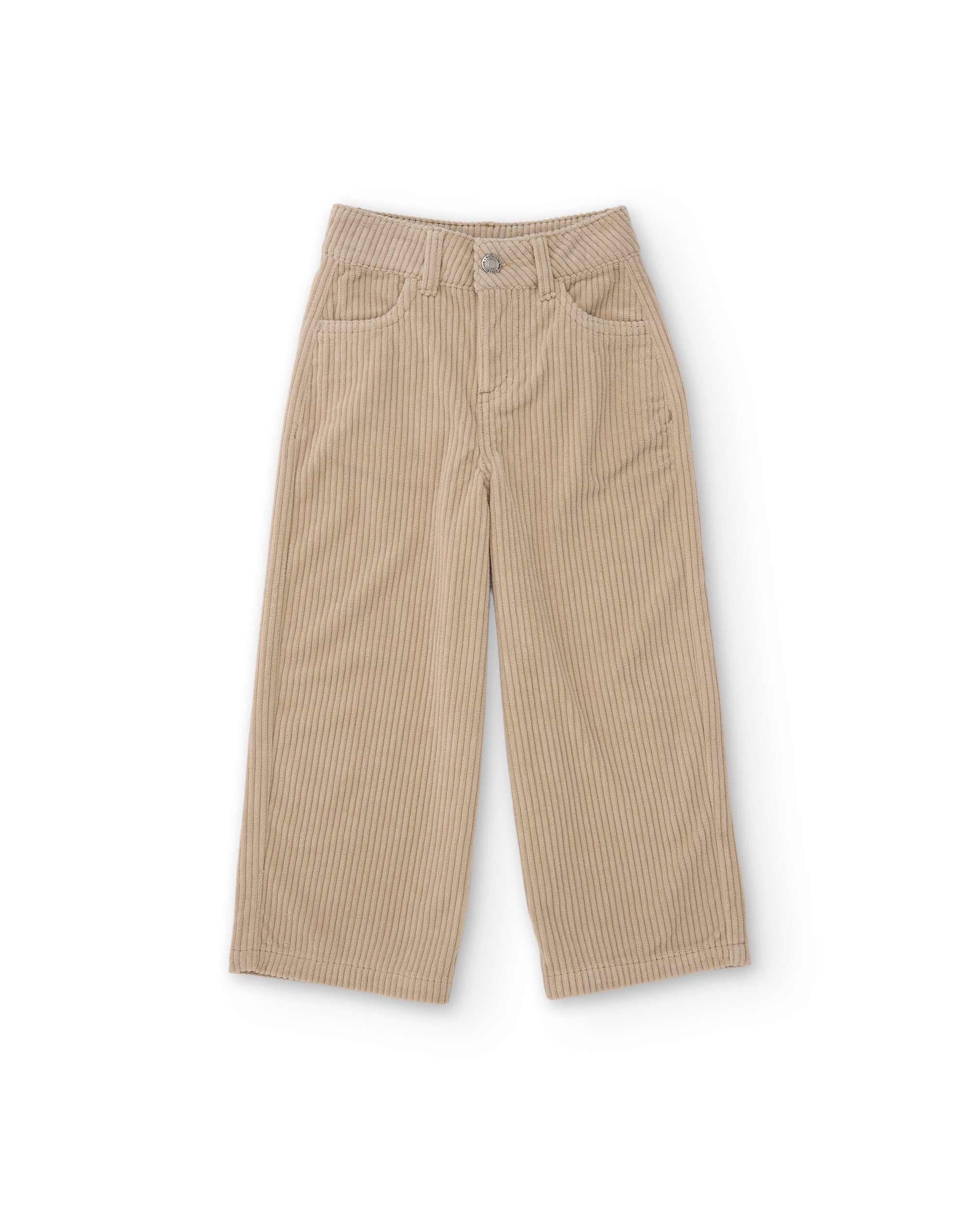 Pantalón de niña de pana con corte recto y bolsillos laterales
