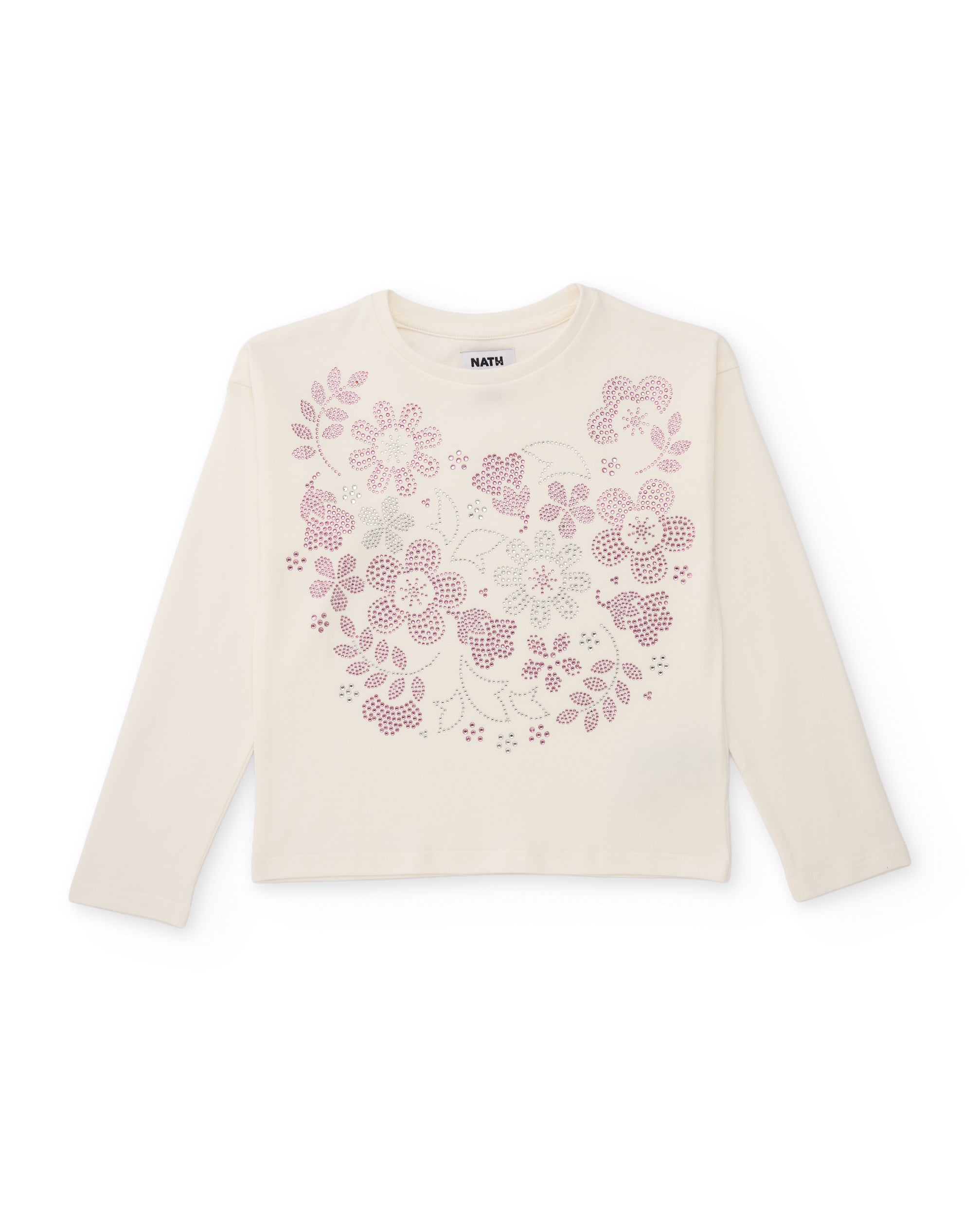 Conjunto de niña de punto con camiseta de estampado floral y leggings ajustados