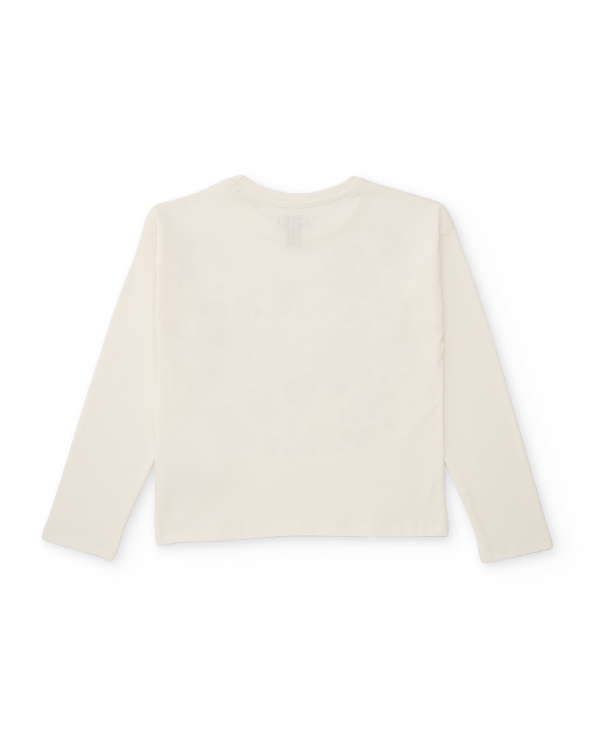 Camiseta de niña de punto con diseño floral y cuello redondo