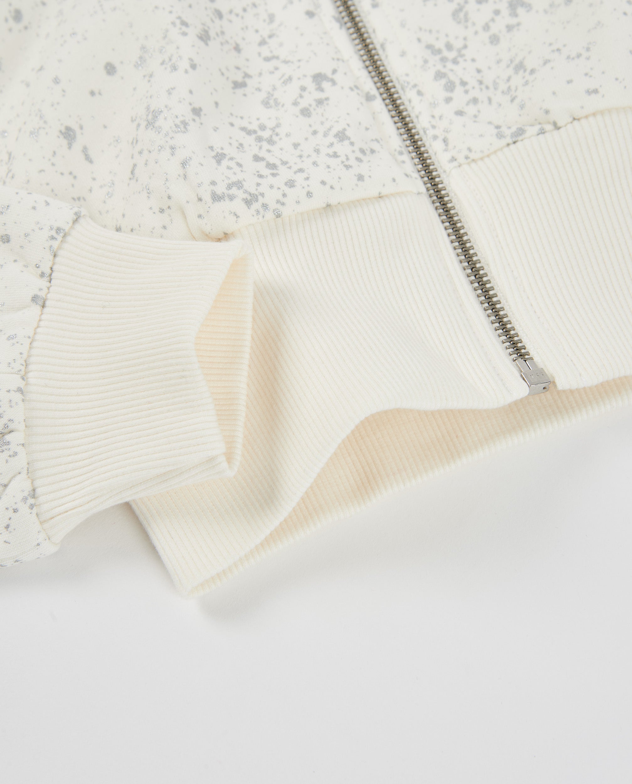 Sudadera de niña de felpa con cierre de cremallera y cuello alto