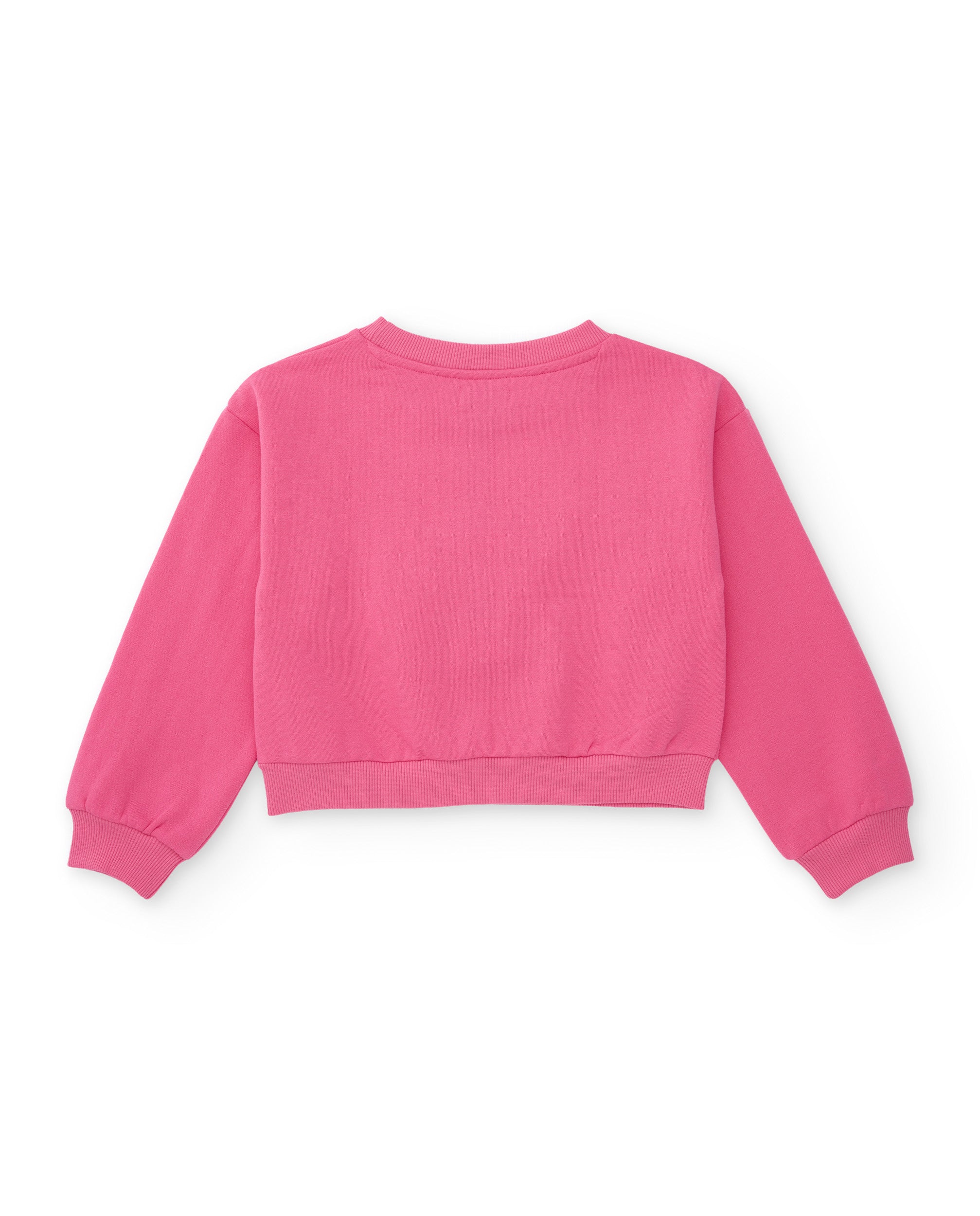 Sudadera de niña de felpa con corazón de encaje en relieve
