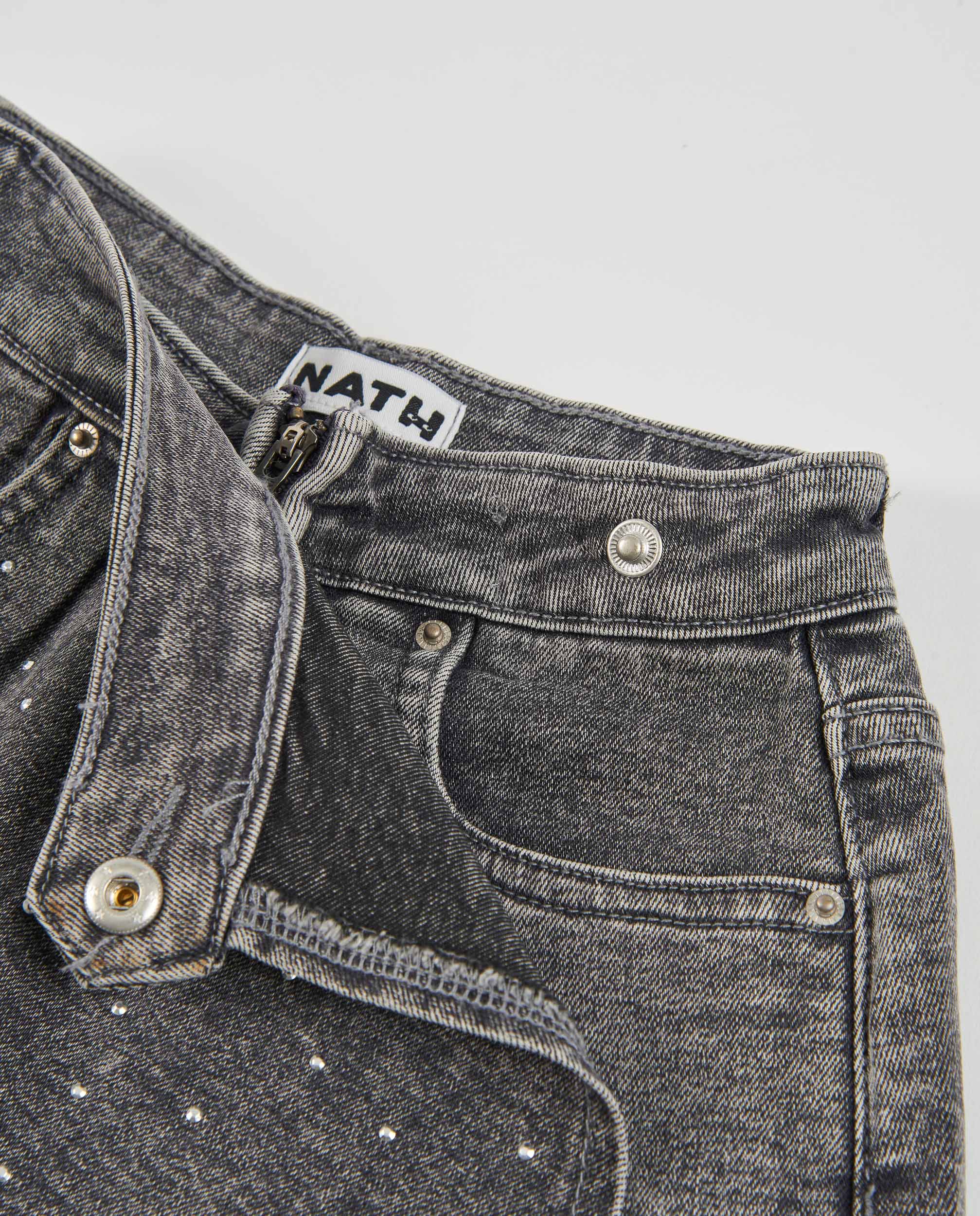 Falda pantalón de niña en denim efecto lavado