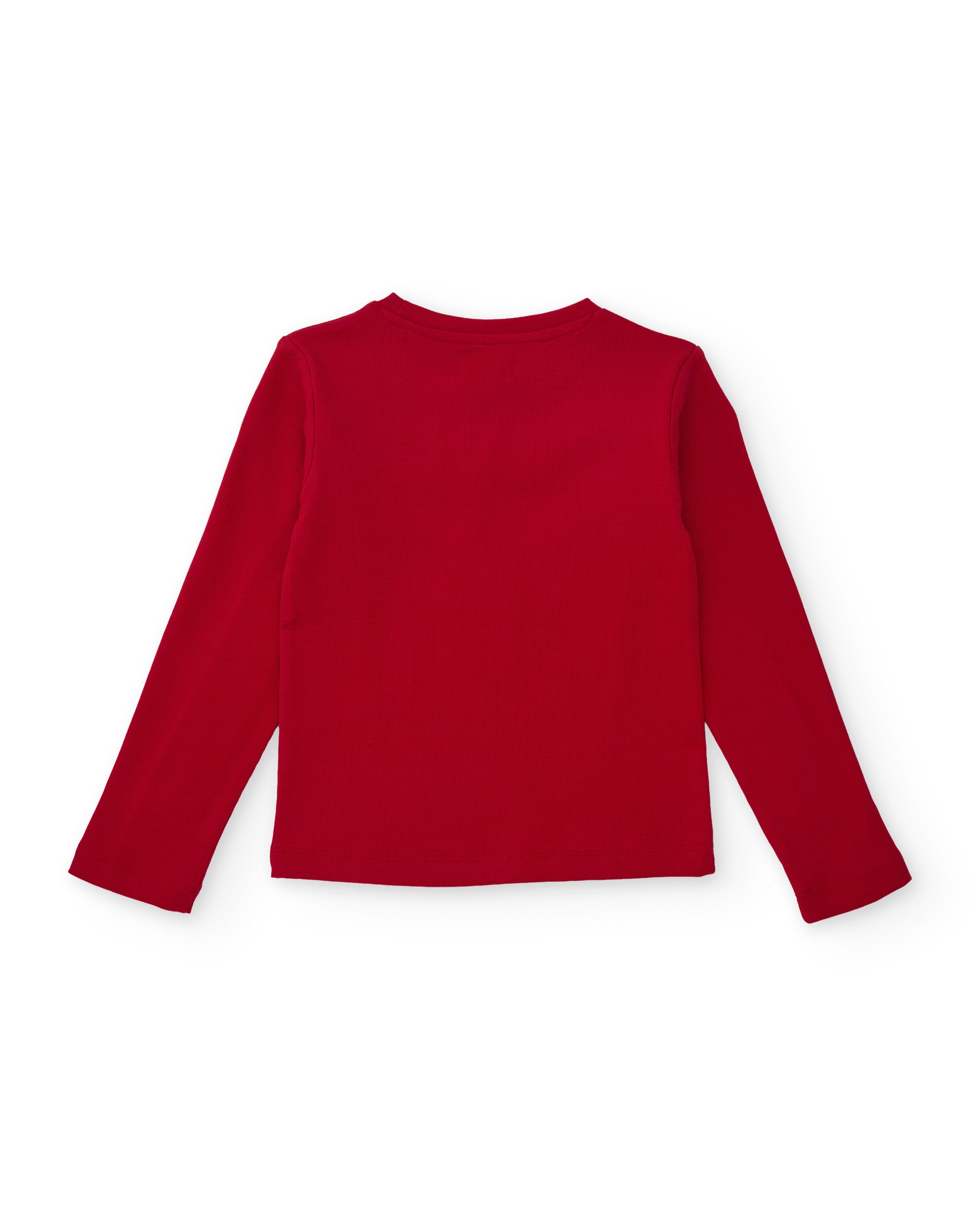 Camiseta de niña de punto con volantes en la parte frontal