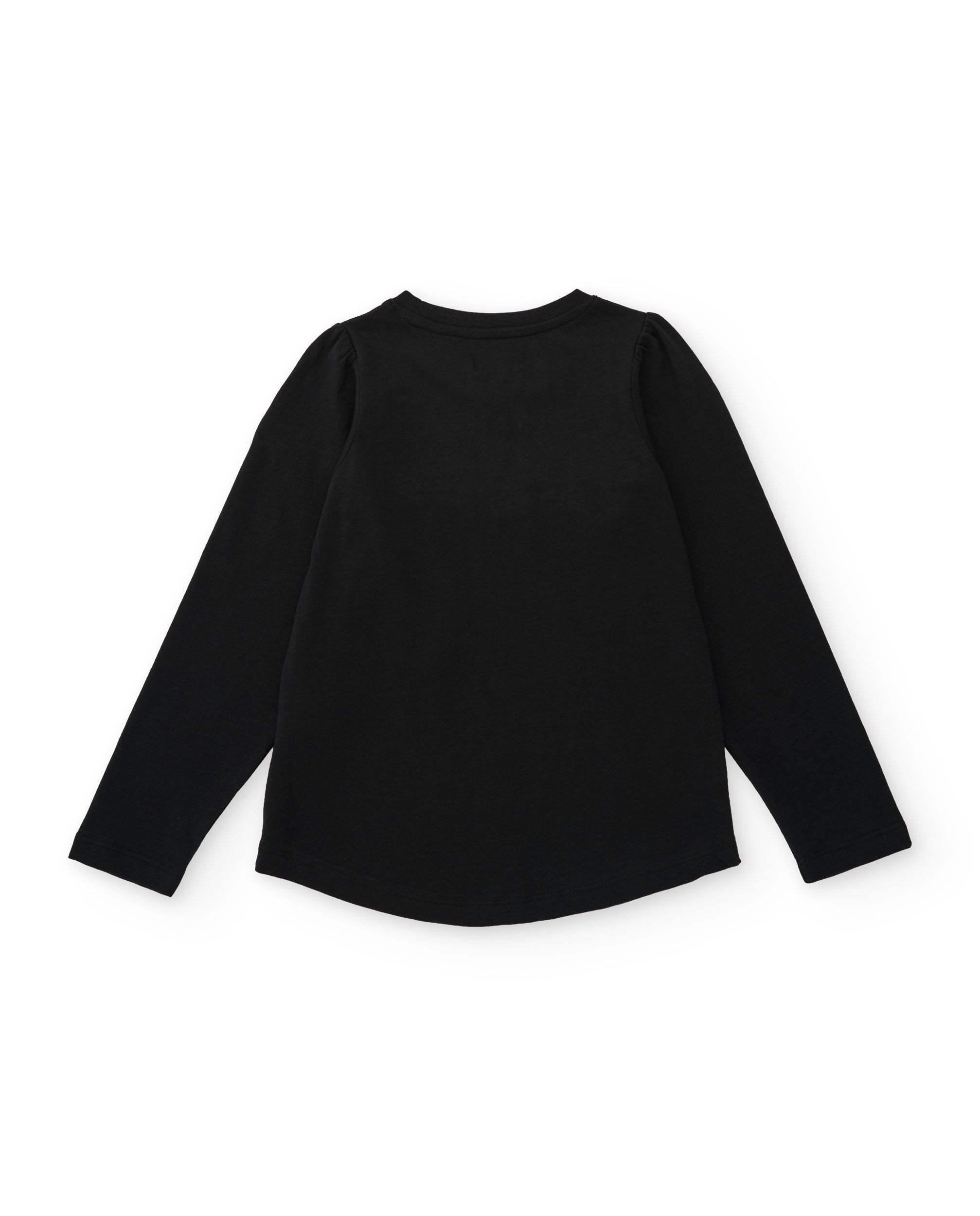 Camiseta de niña de punto con lazo decorativo y manga larga