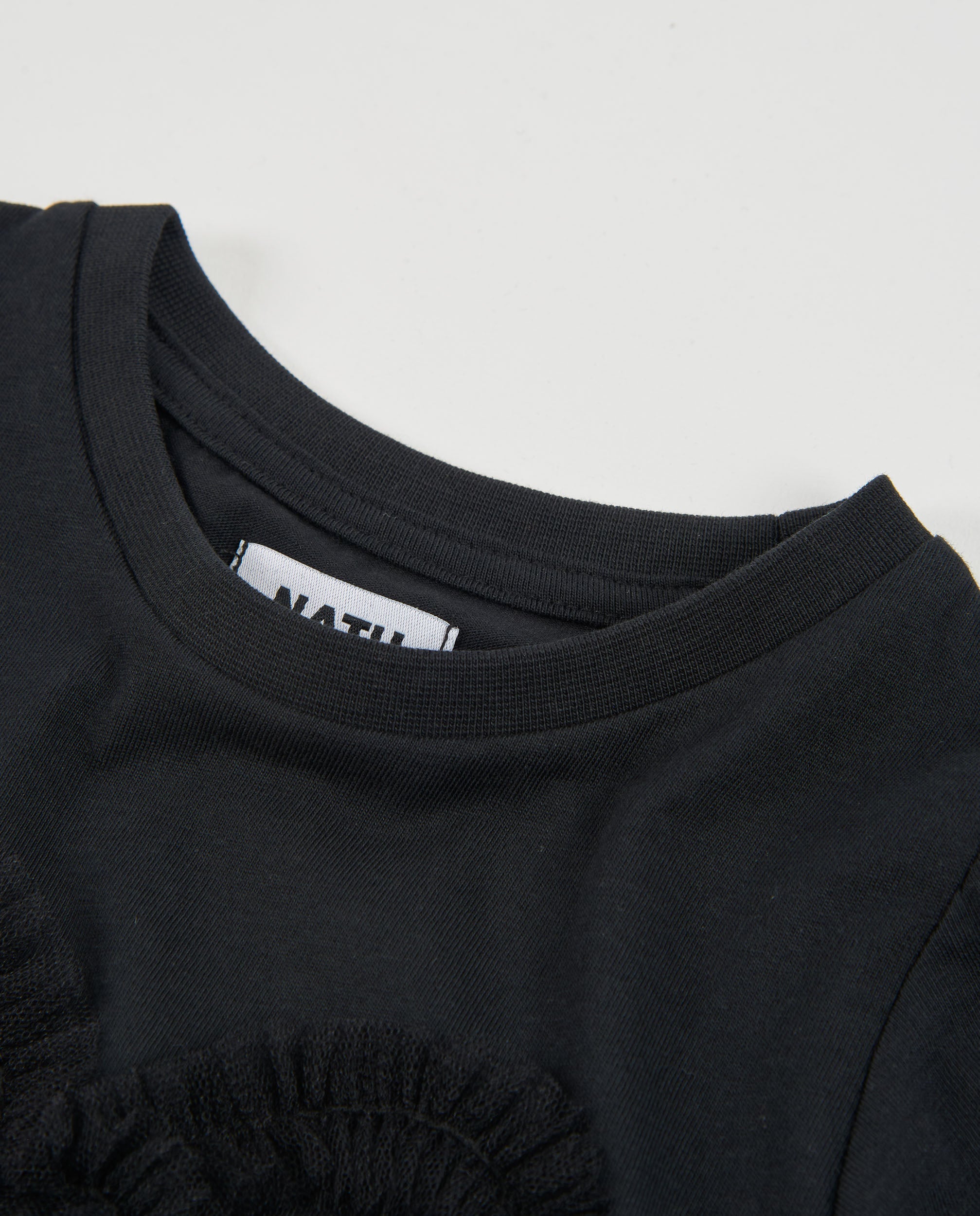 Camiseta de niña de punto con lazo decorativo y manga larga