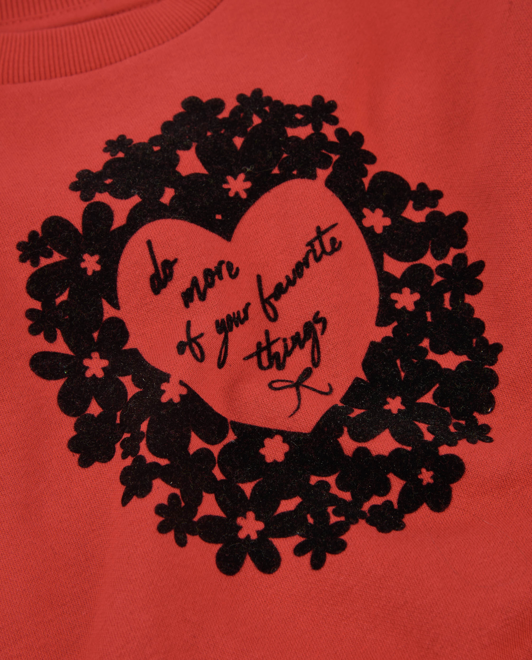 Sudadera de niña de felpa con estampado floral y volantes decorativos