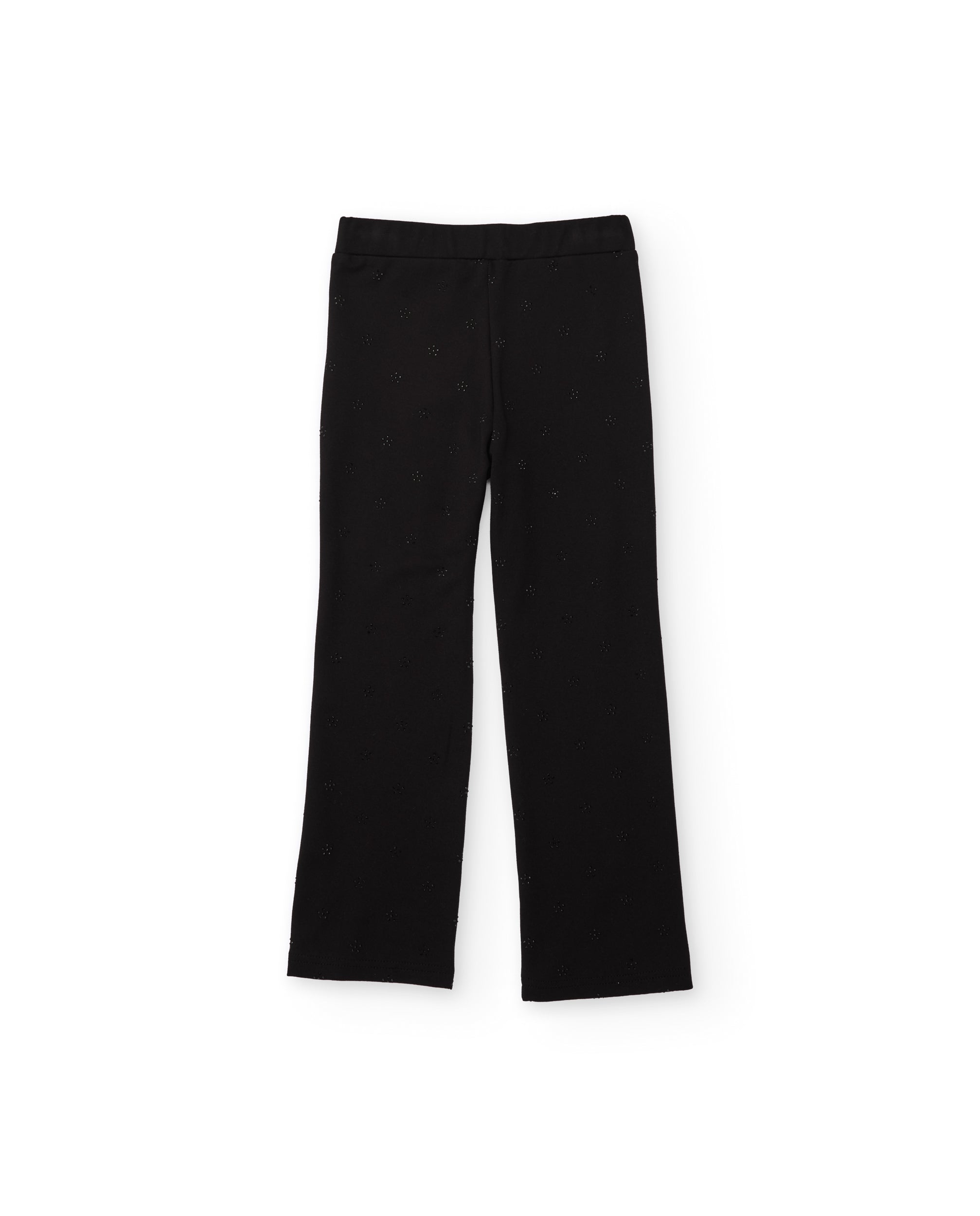 Pantalón de niña de punto con corte recto y decorado sutil