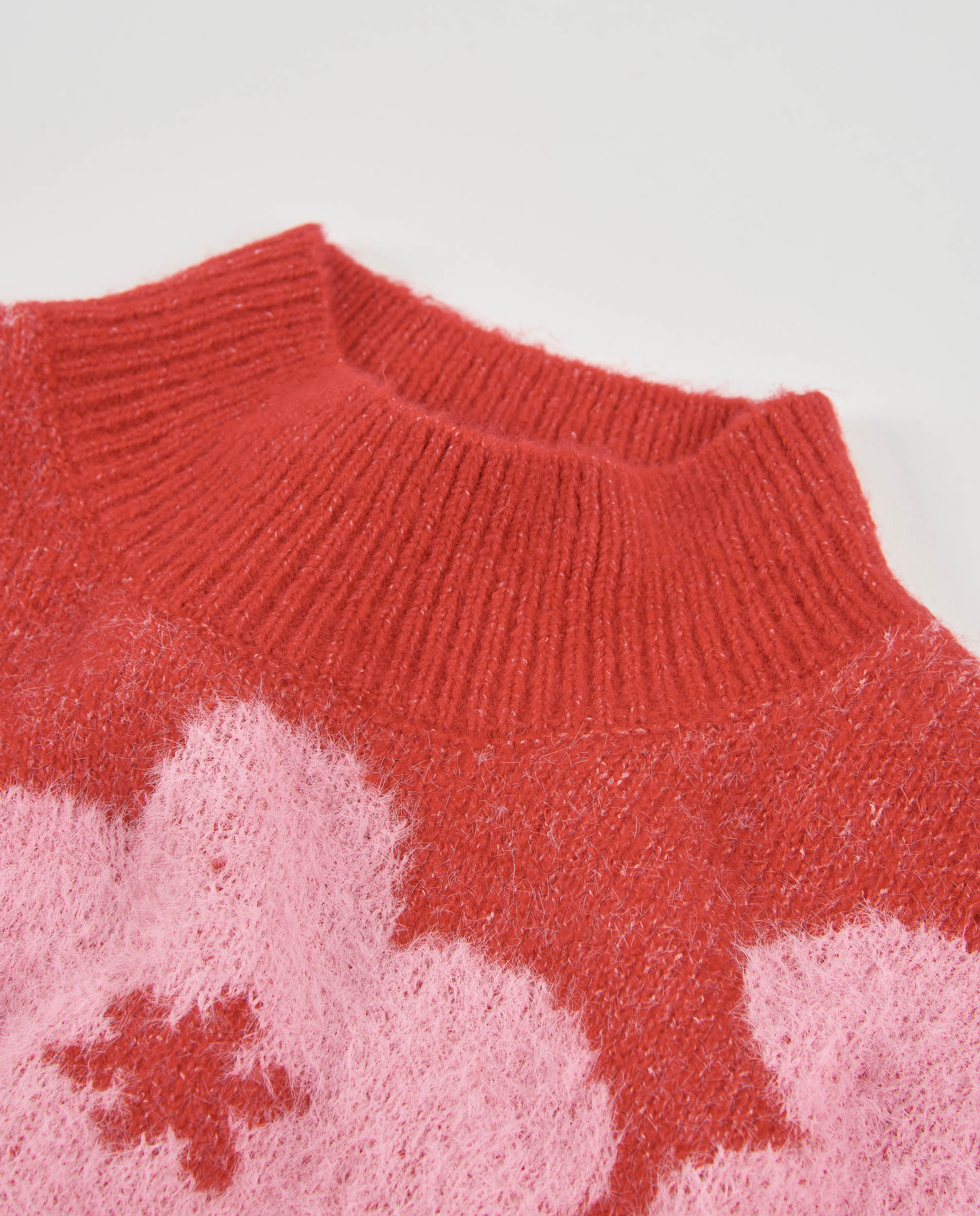 Jersey de niña de tricot con diseño floral y acabado de canalé