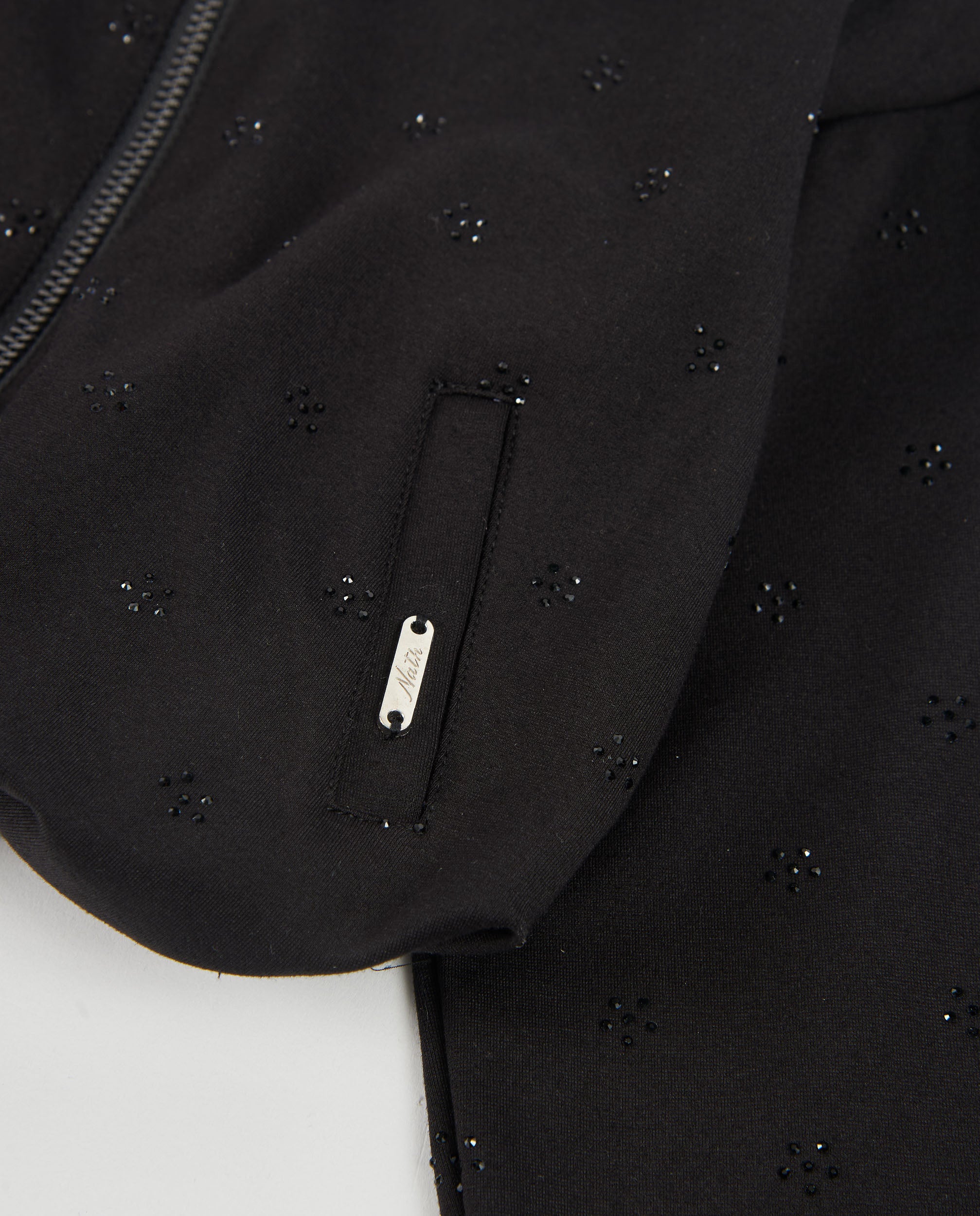 Cazadora bomber de niña de punto con detalle floral