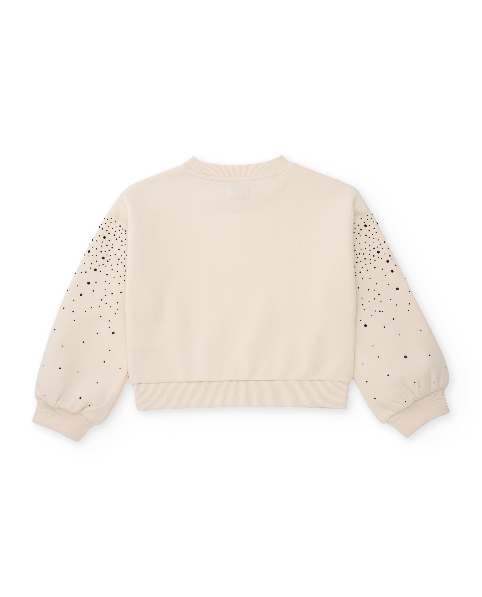 Sudadera de niña de felpa con pedrería y puños elásticos