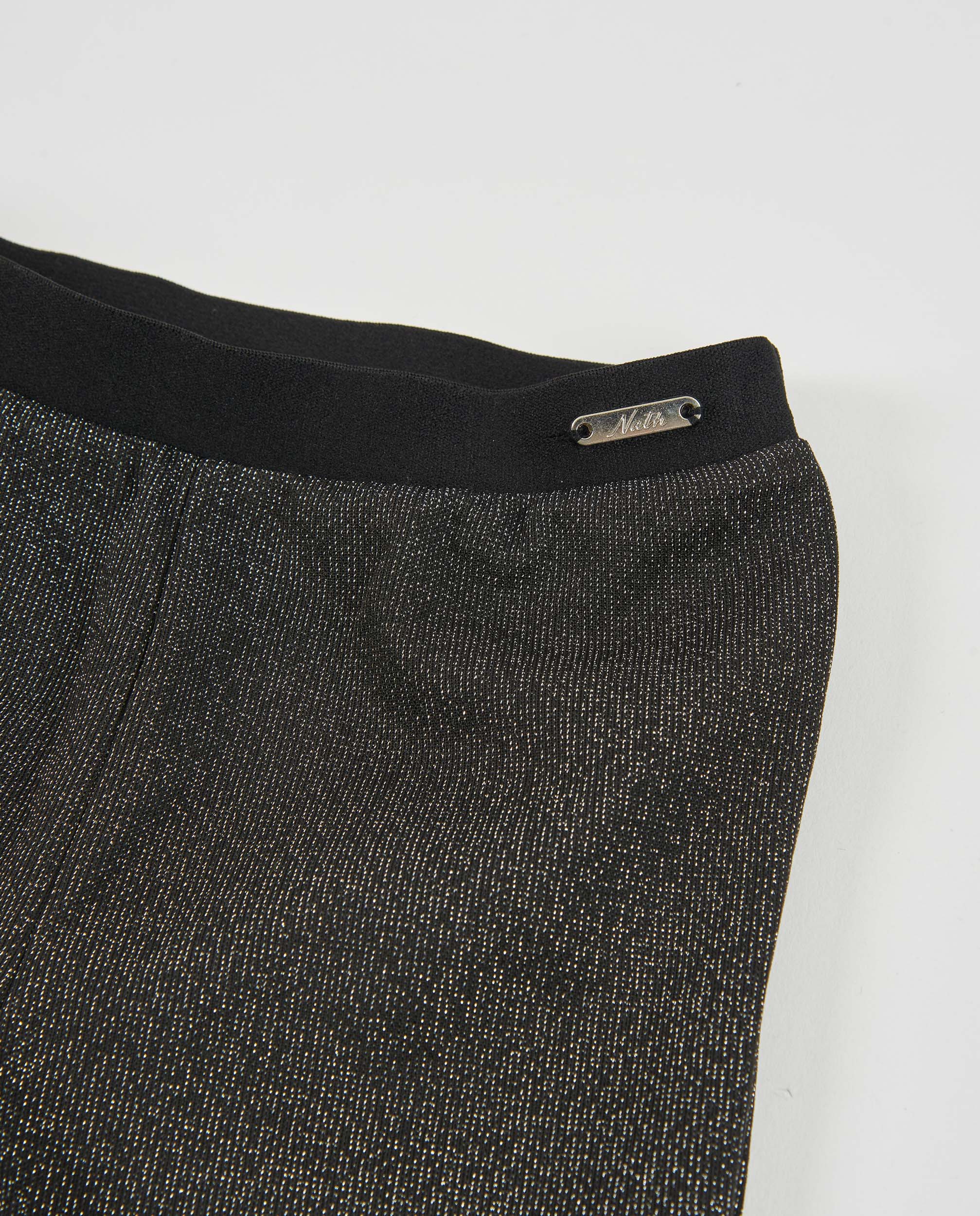 Pantalón de niña acampanado con tejido brillante