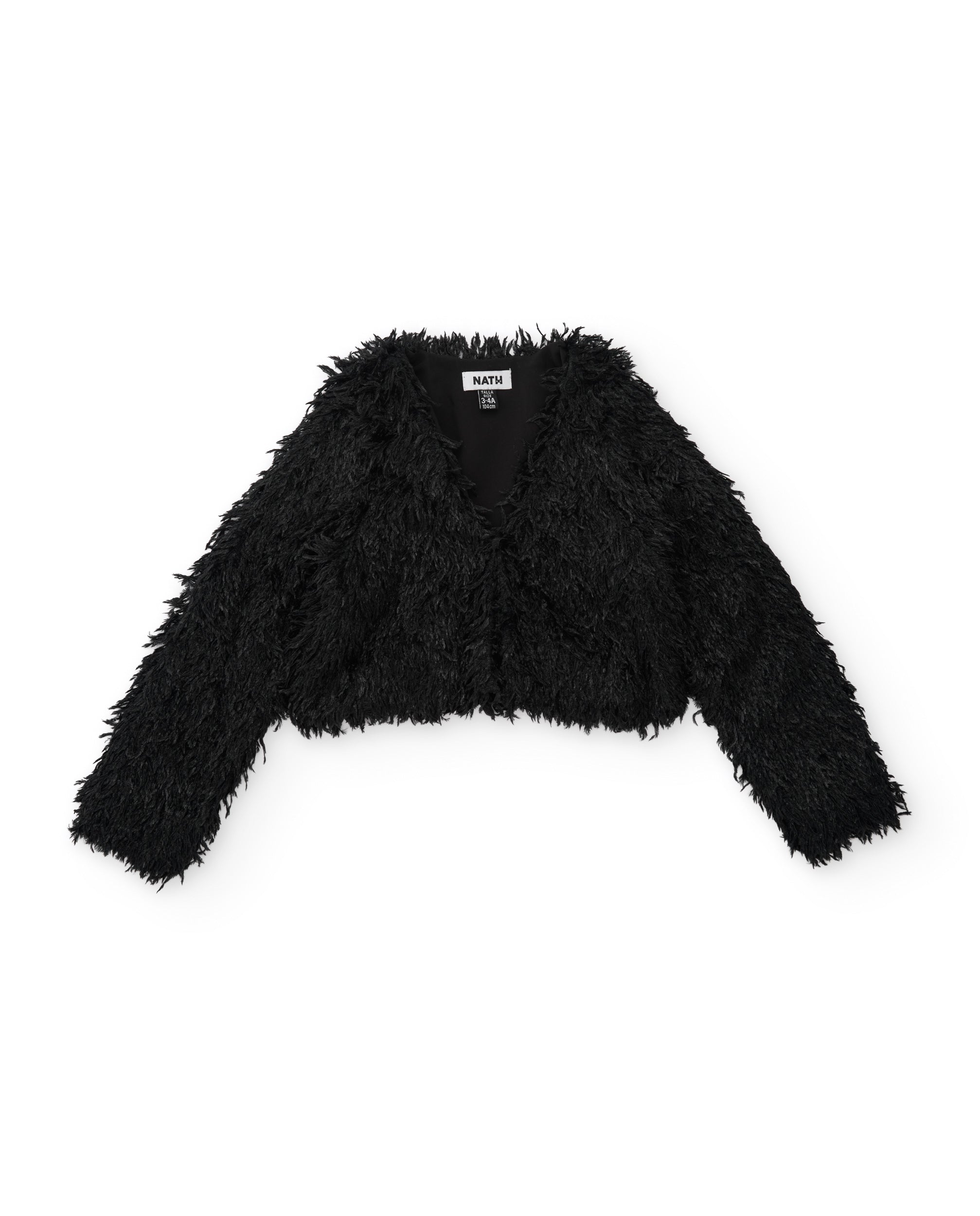 Chaqueta de niña con textura de plumas y cierre de botones