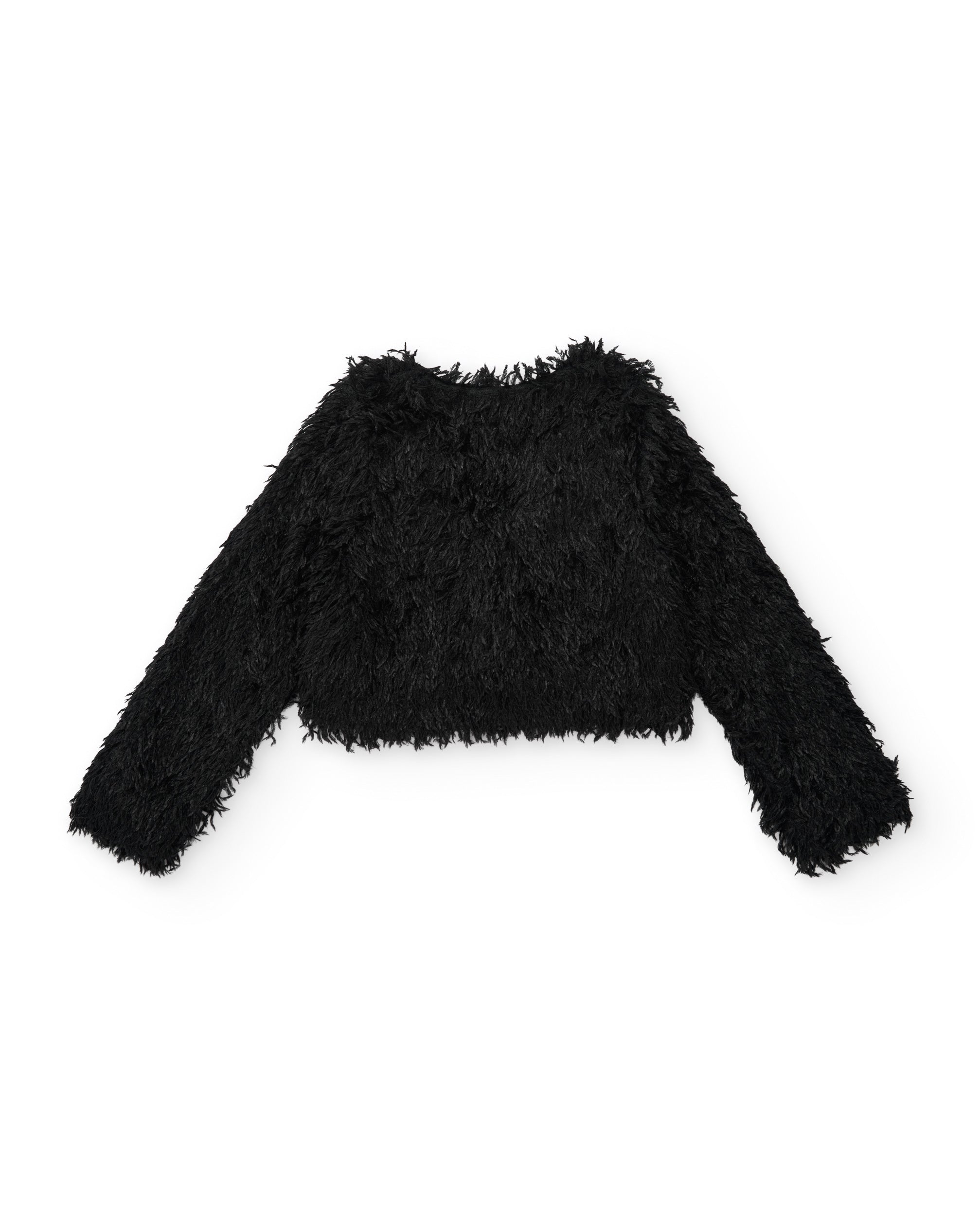 Chaqueta de niña con textura de plumas y cierre de botones