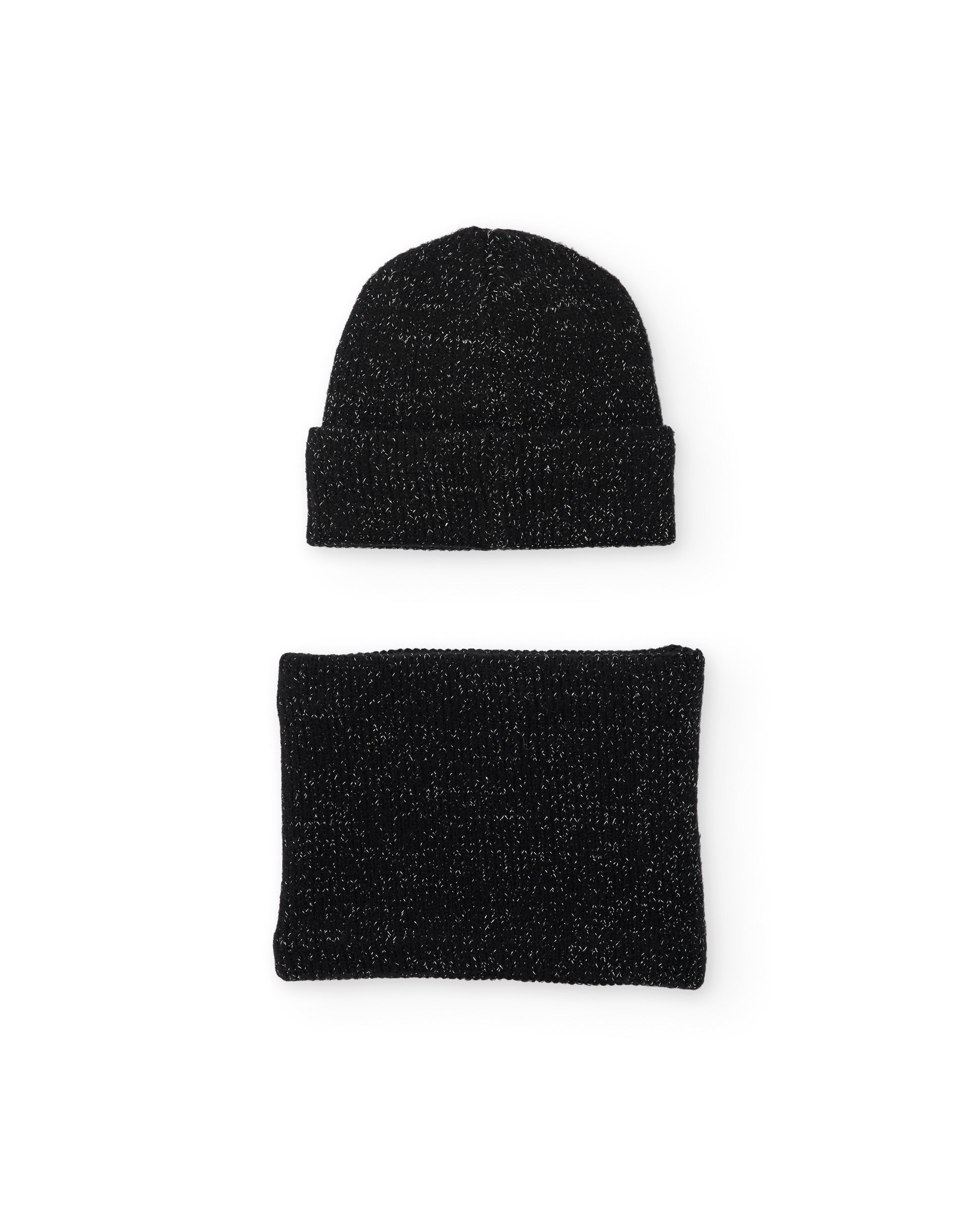 Set de niña de tricot de  gorro de fantasía y braga de cuello