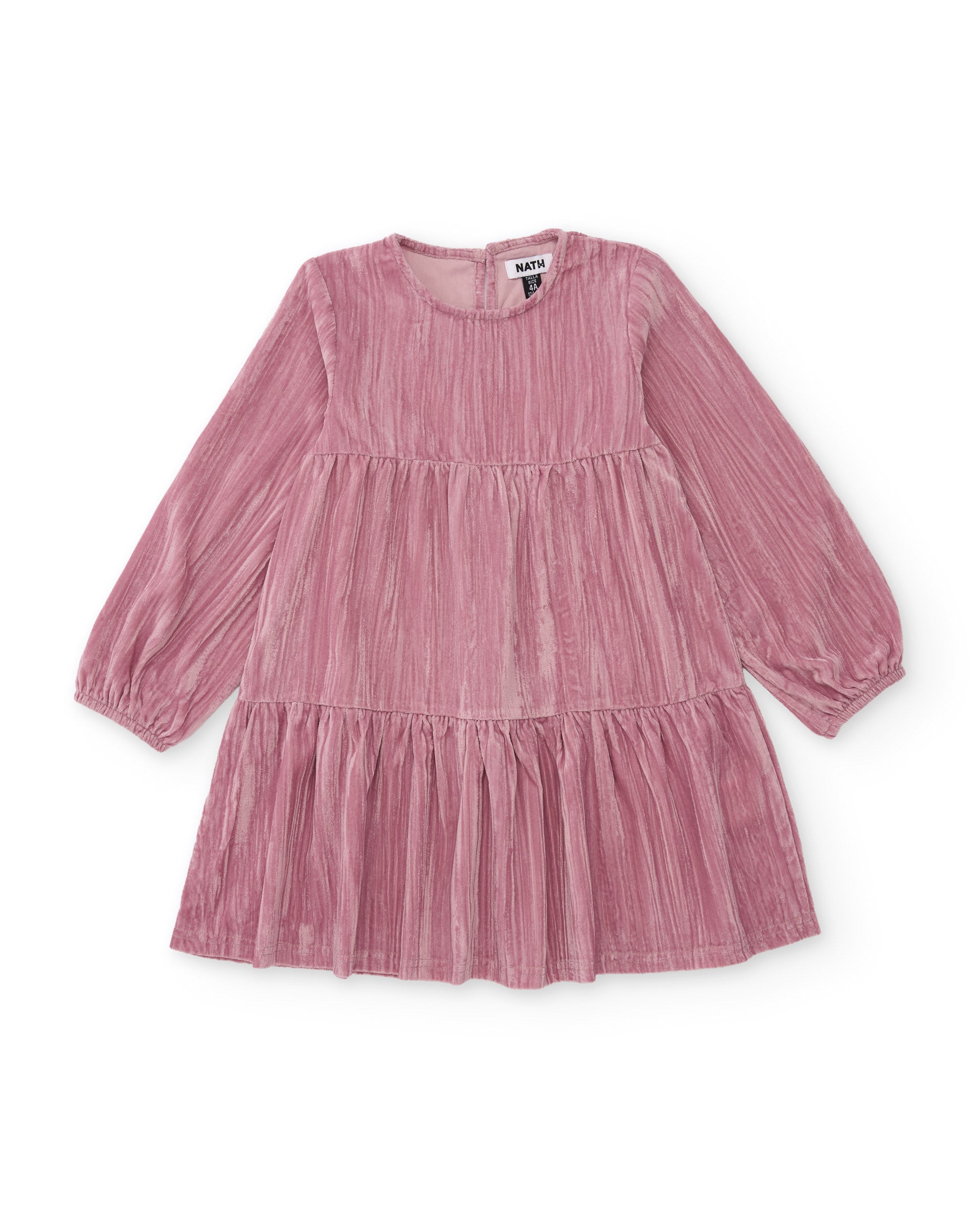 Vestido de niña de tejido sedoso con volantes
