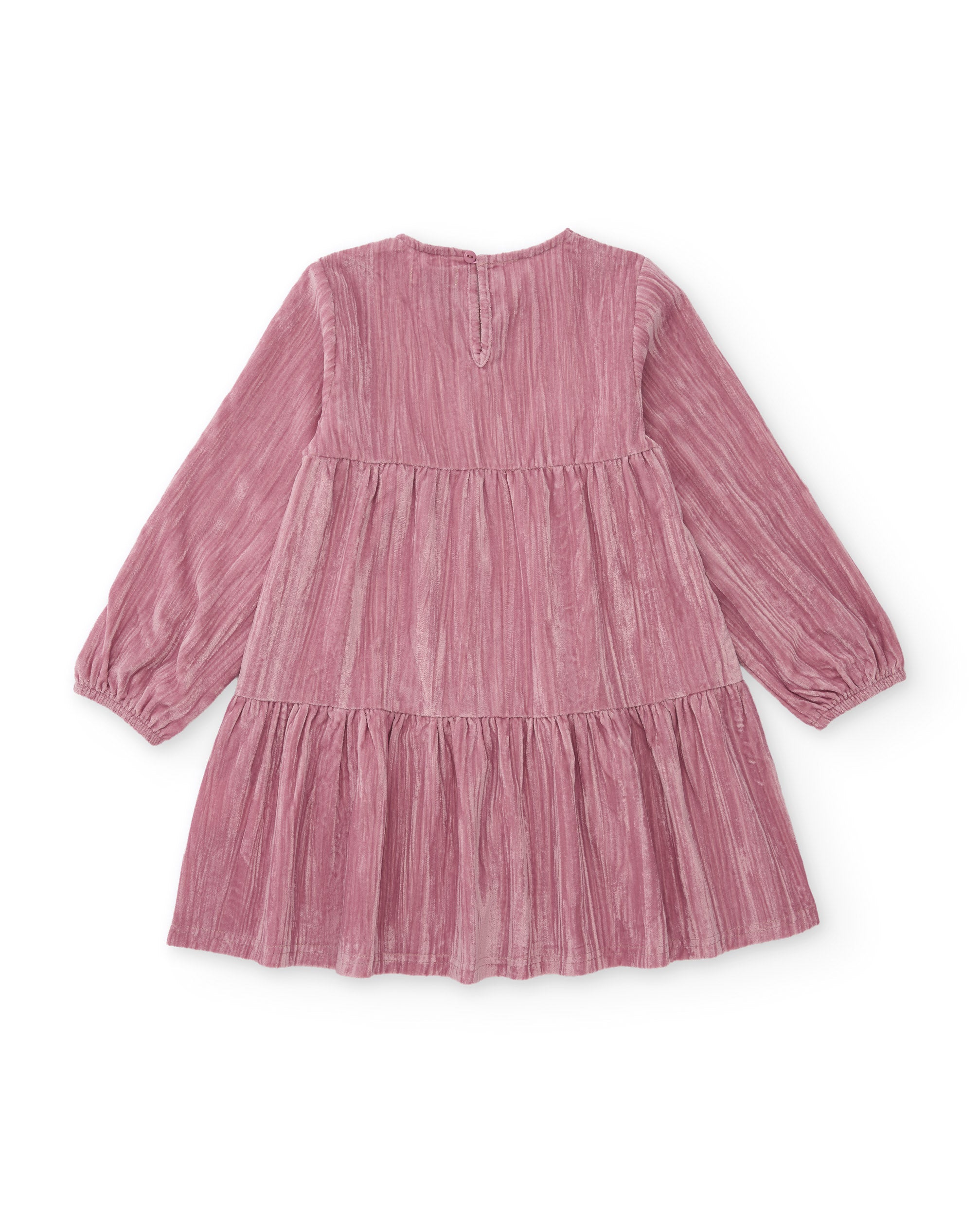 Vestido de niña de tejido sedoso con volantes