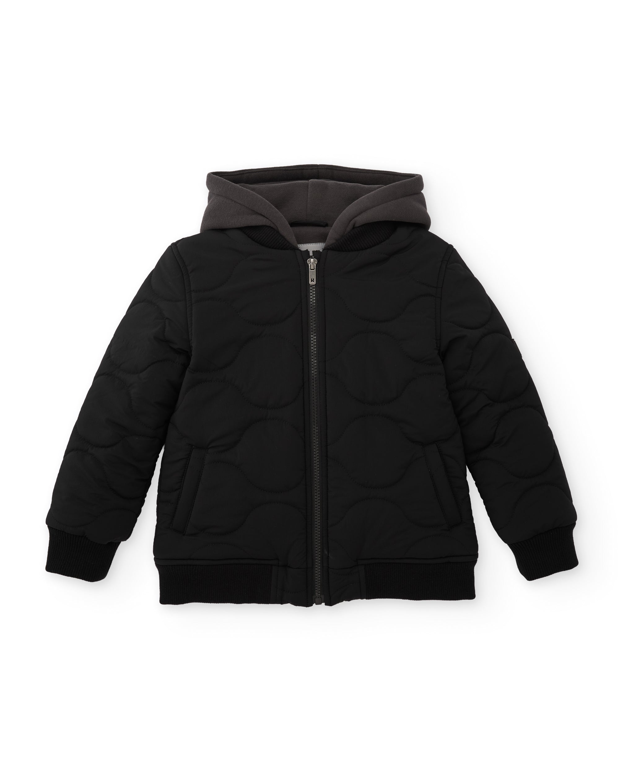 Chaqueta de niño acolchada con capucha y estilo bomber
