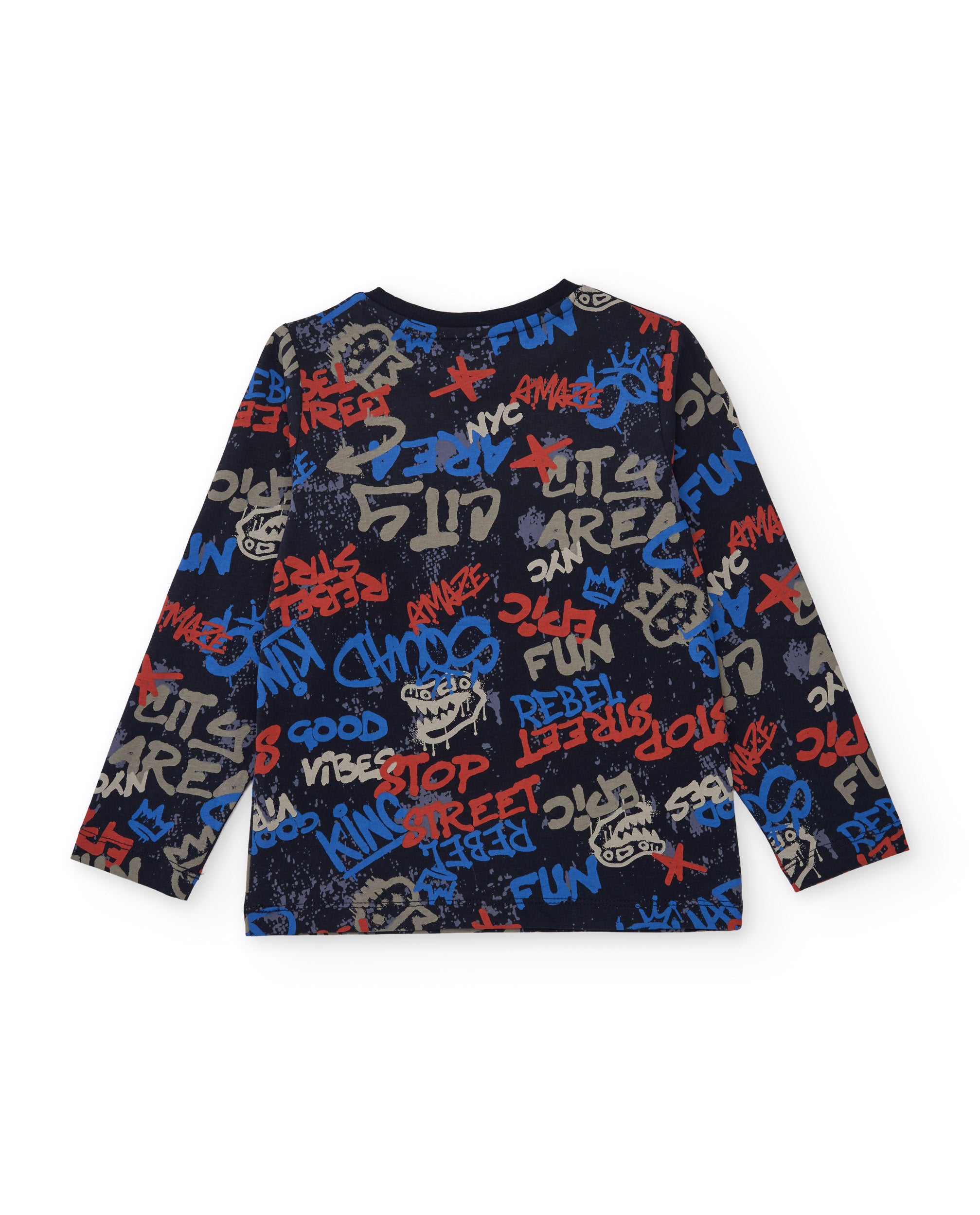 Camiseta de niño de punto con estampado creatico de grafiti