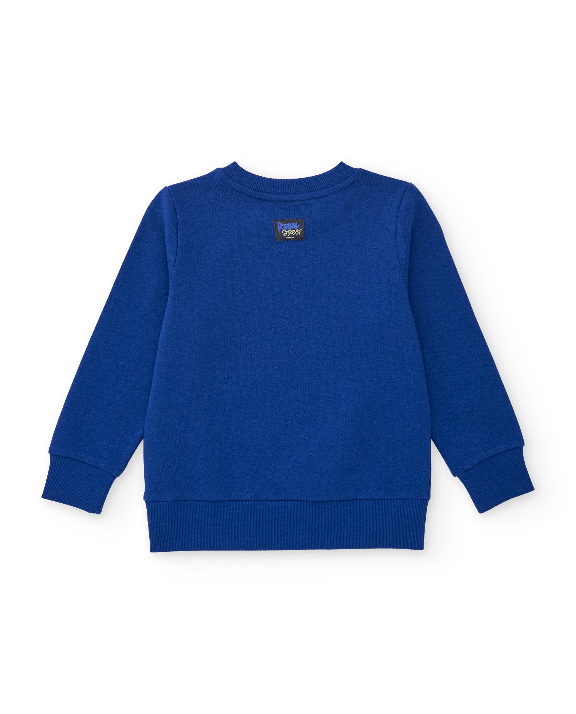 Sudadera de niño de felpa con estilo urbano y puños ribeteados