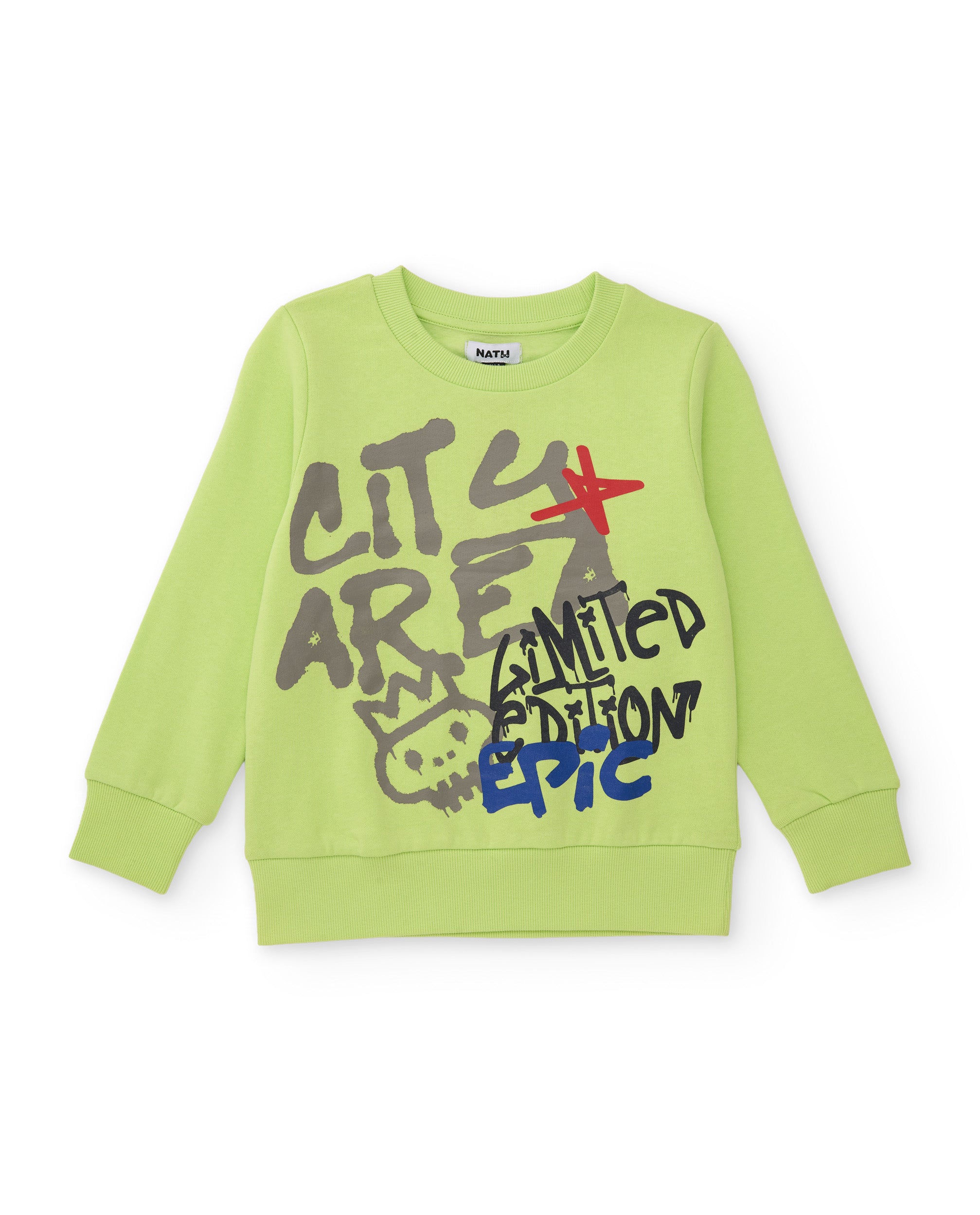 Sudadera de niño de felpa con estampado frontal