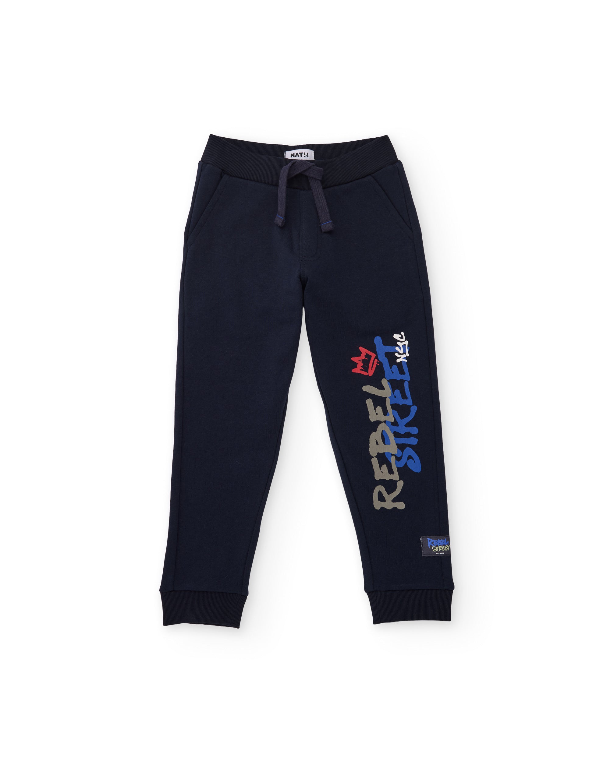 Pantalón de niño de felpa con estilo de grafitis