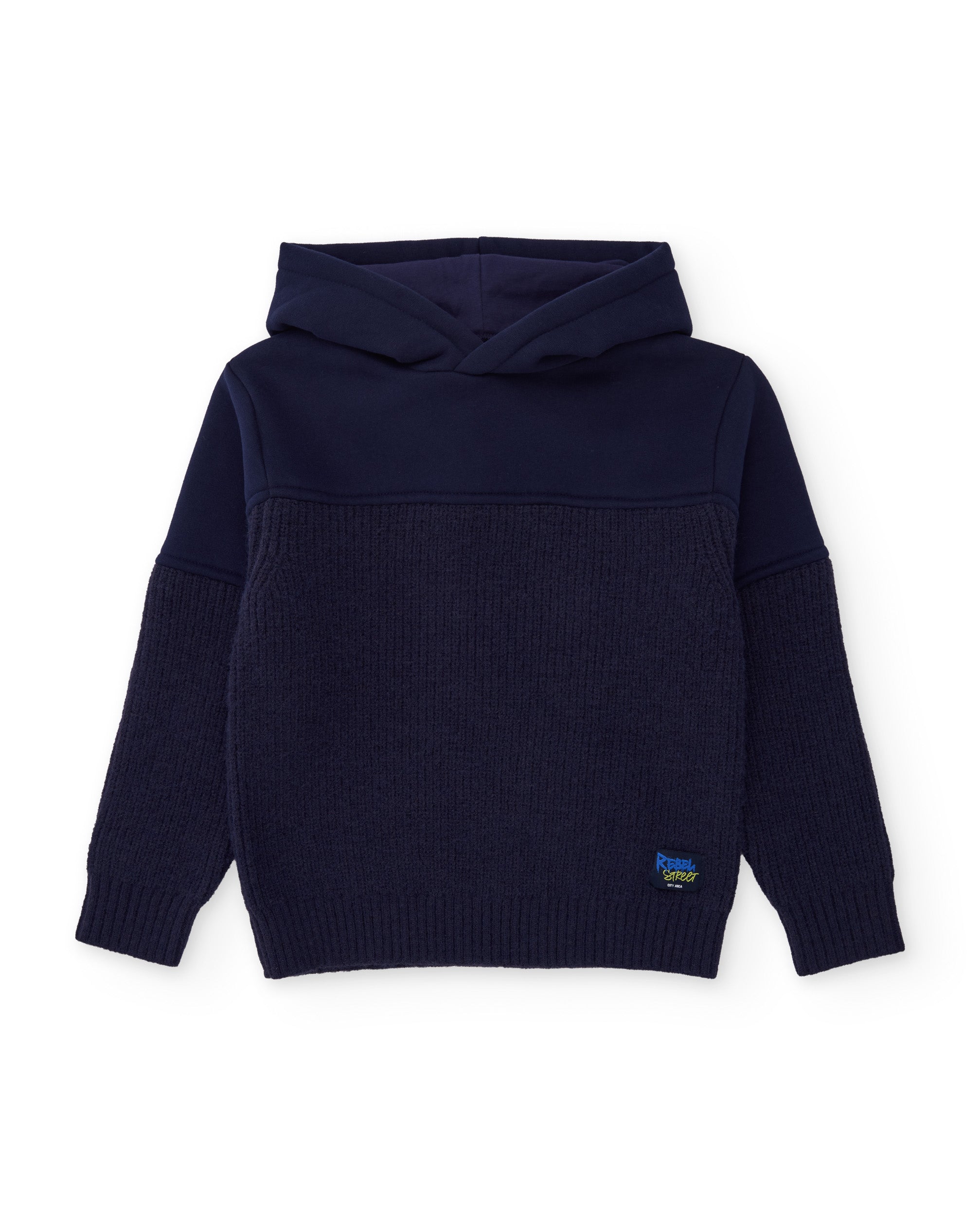 Jersey de niño de tricot con capucha y tejido cálido