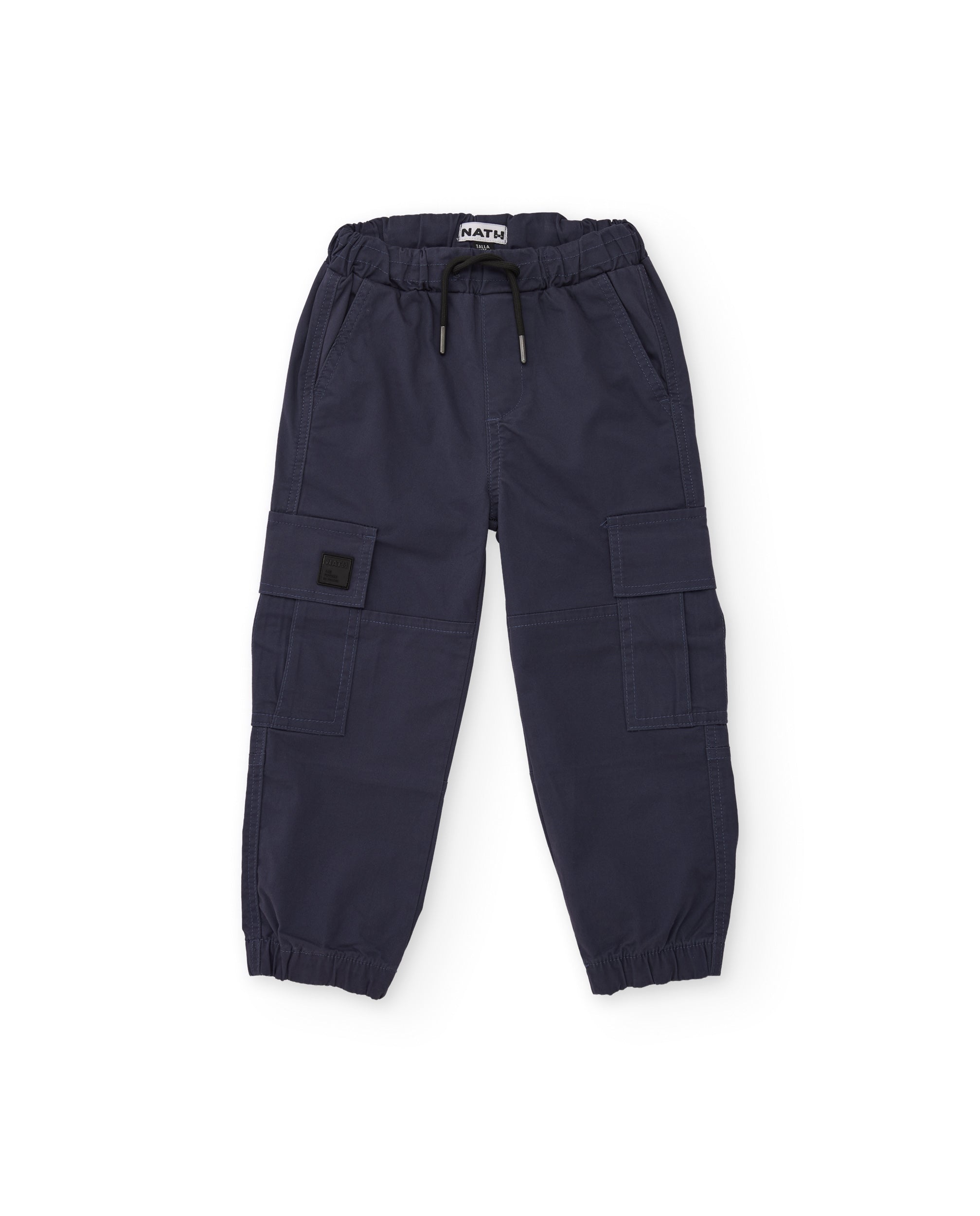 Pantalón cargo de niño de algodón con cintura elástica y bajos ajustados