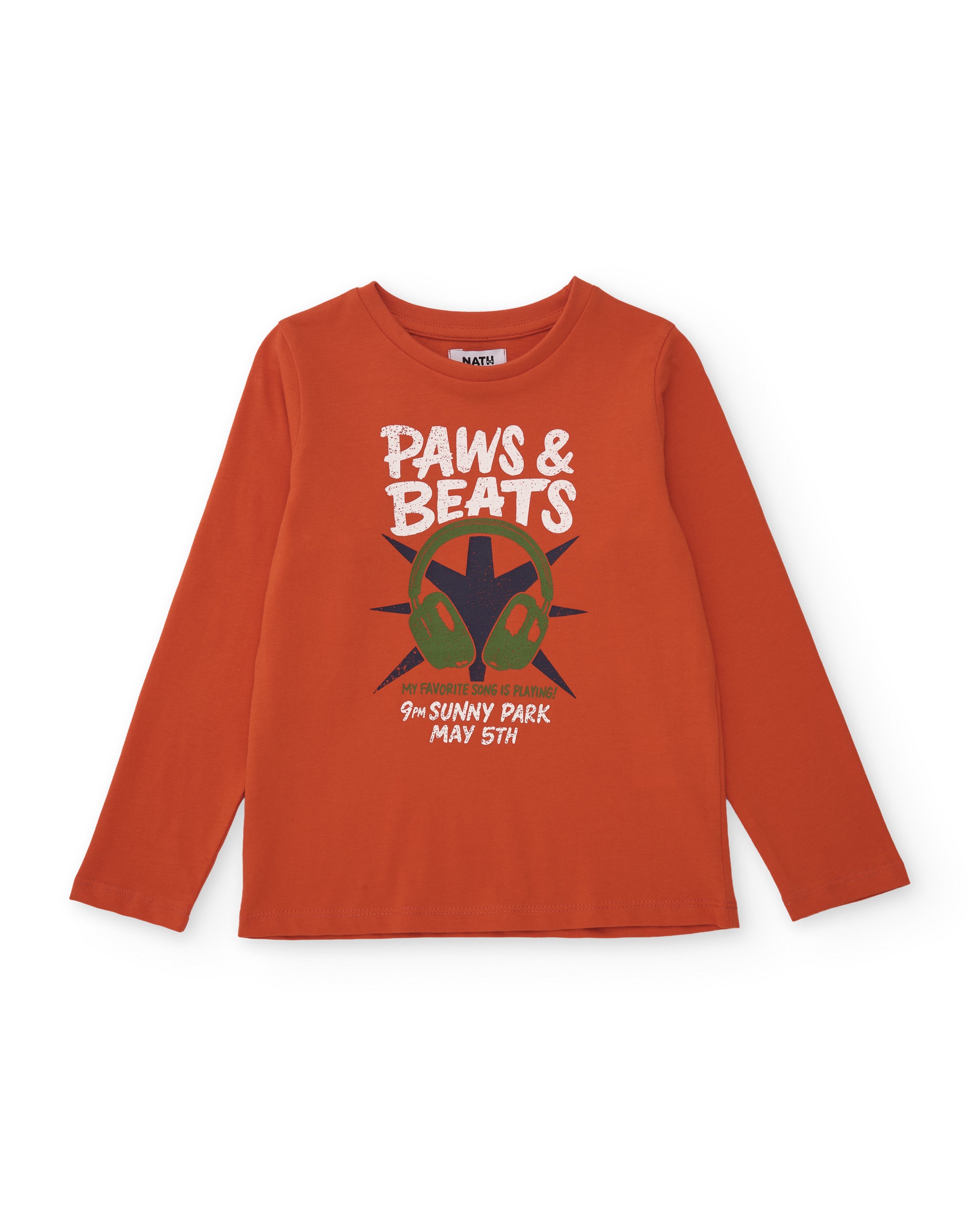Conjunto de niño con camiseta de algodón con diseño musical y pantalón jogger