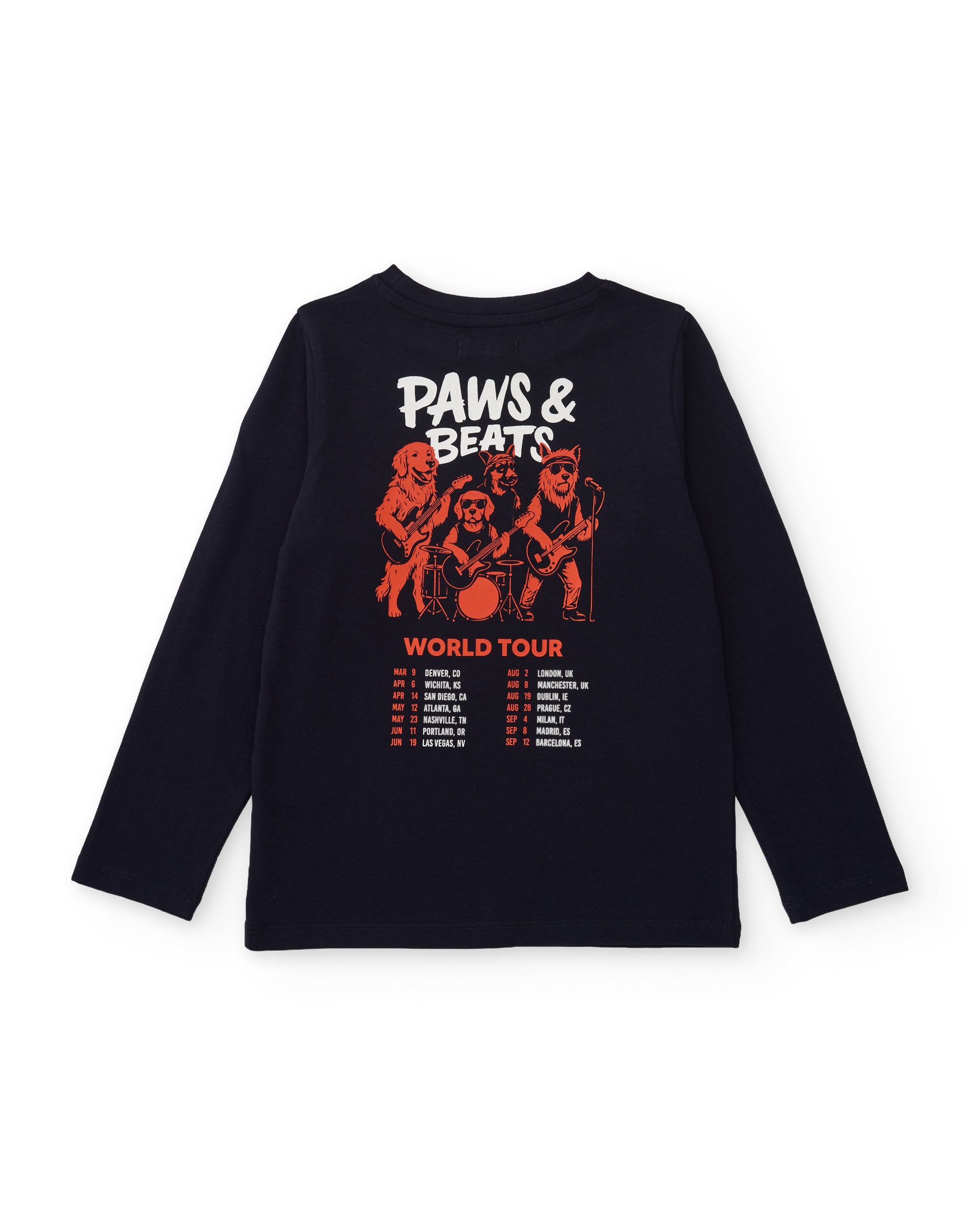 Camiseta de niño de punto con estampado en la espalda
