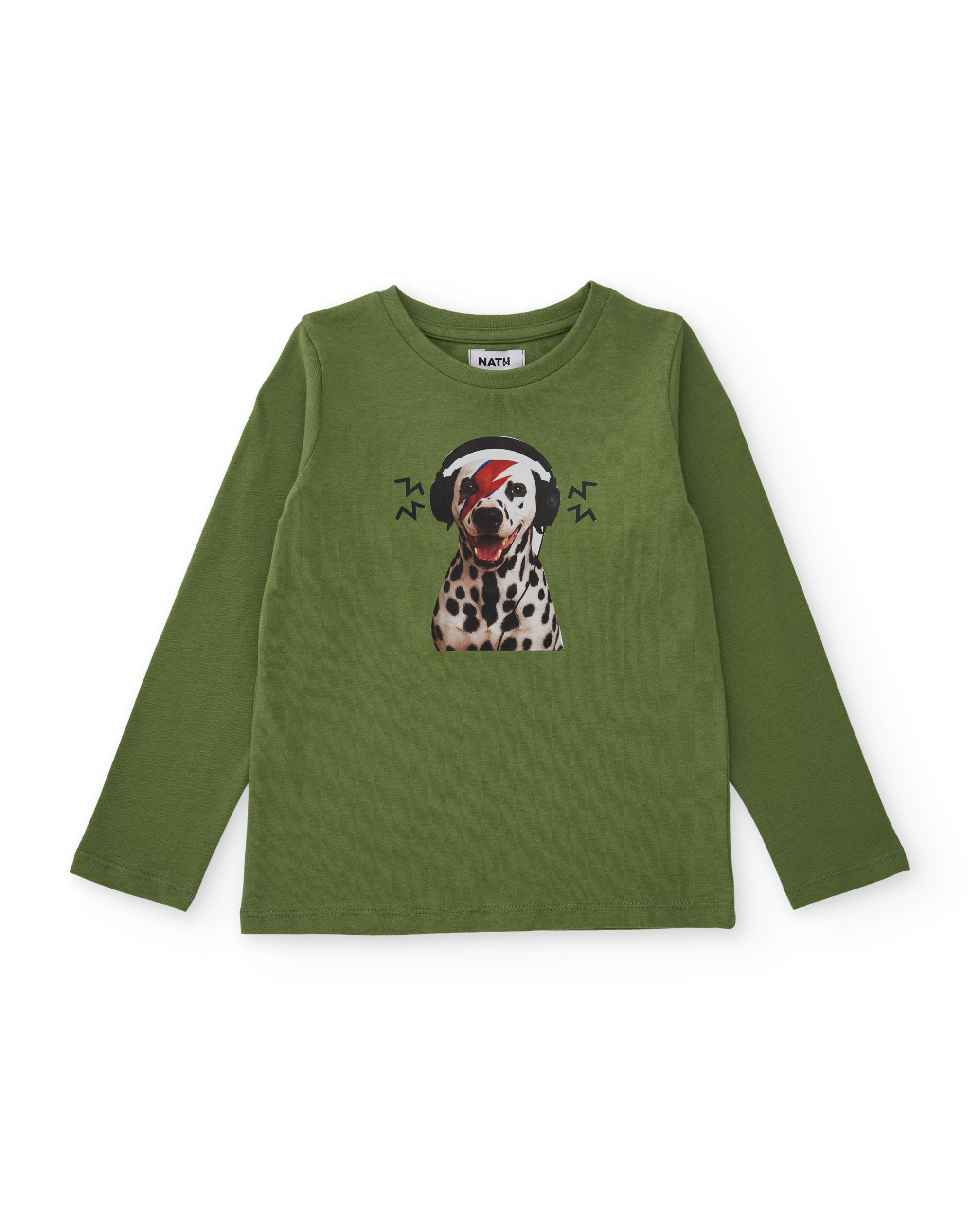 Camiseta de niño de punto con estampado de dálmata con cascos