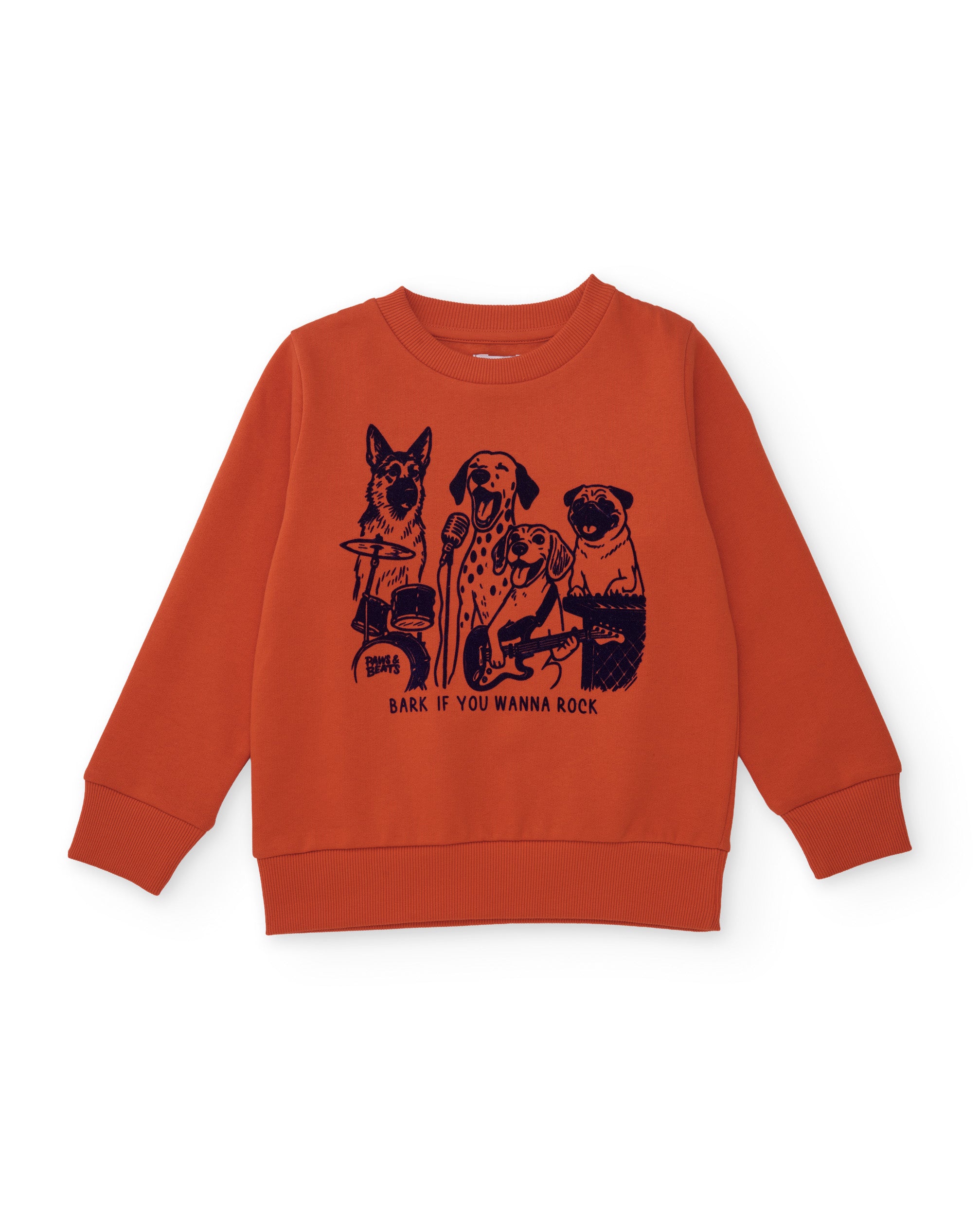Sudadera de niño de felpa con estampado de perros rockeros