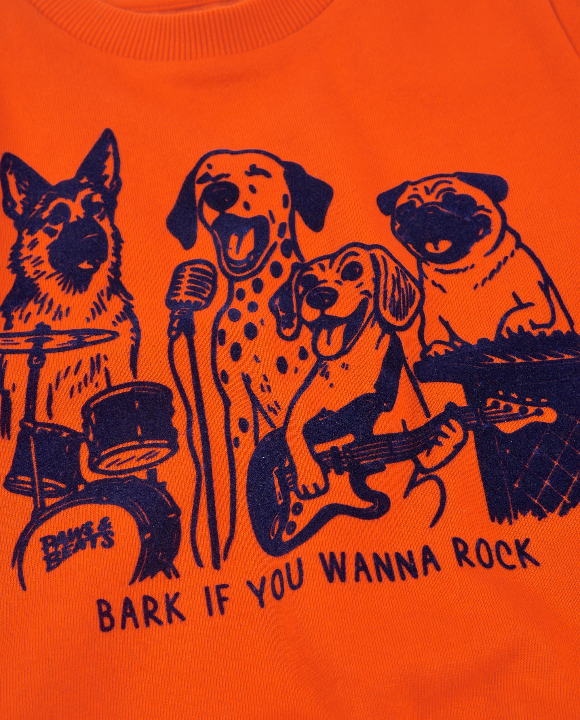 Sudadera de niño de felpa con estampado de perros rockeros