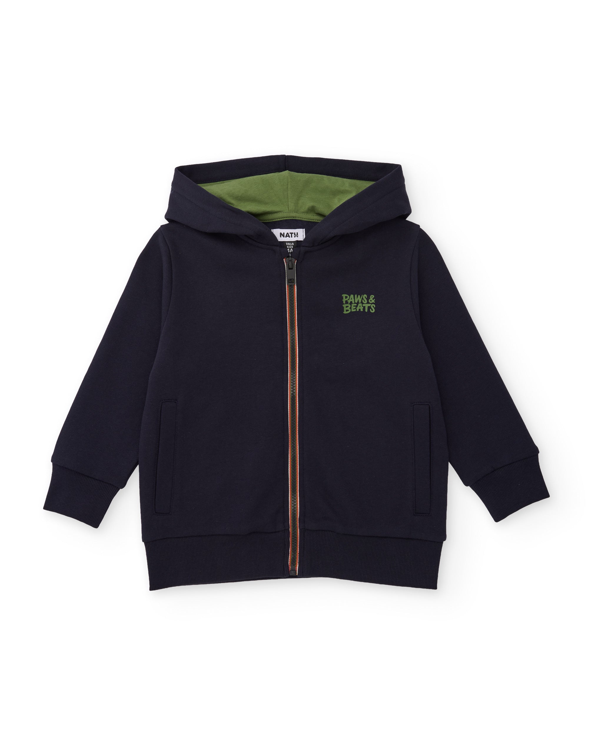 Sudadera de niño de felpa con capucha y estampado en la espalda