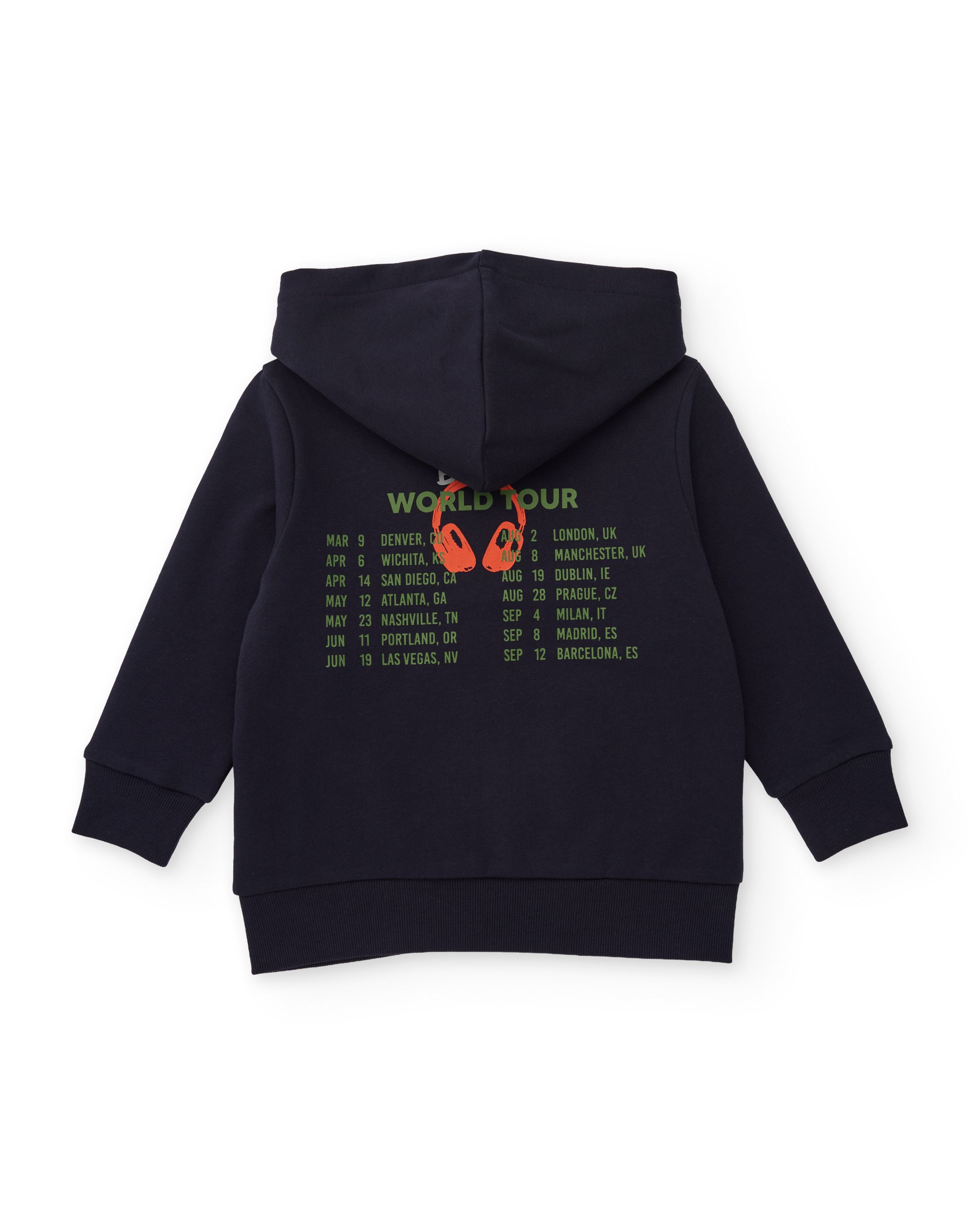 Sudadera de niño de felpa con capucha y estampado en la espalda