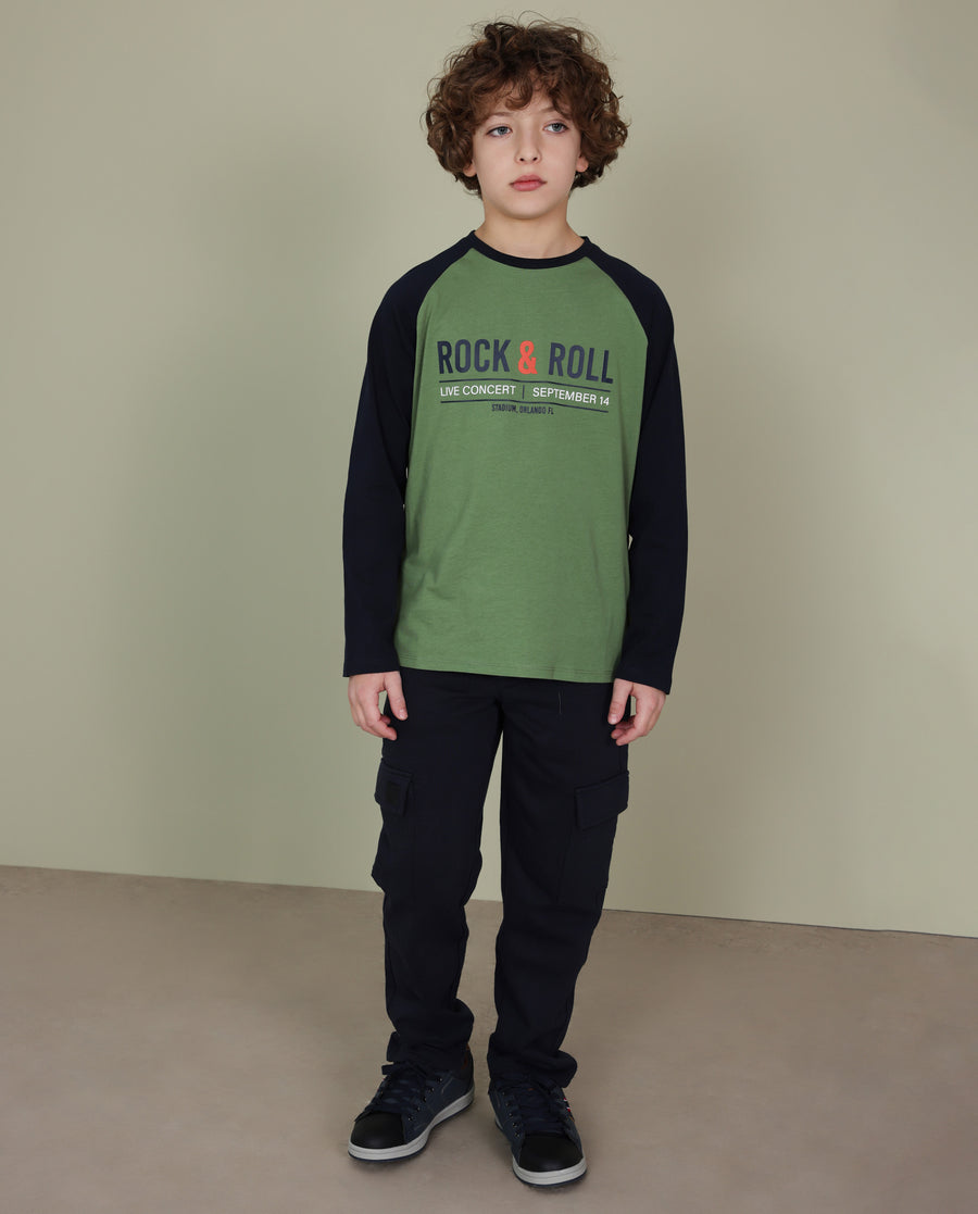 Fleece boys' trousers with cargo pockets and adjustable waist
