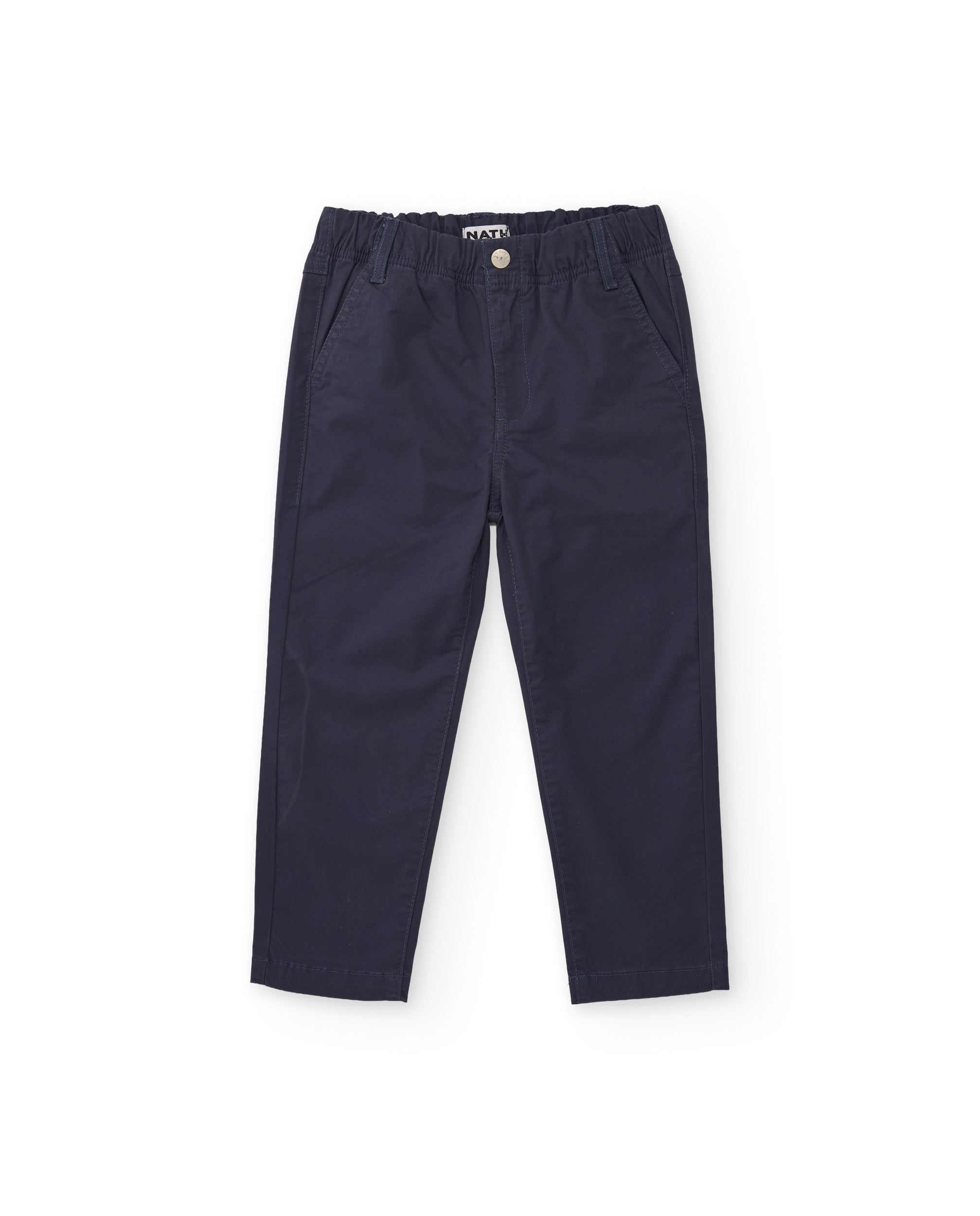 Pantalón chino de niño de tela plana con cintura elástica