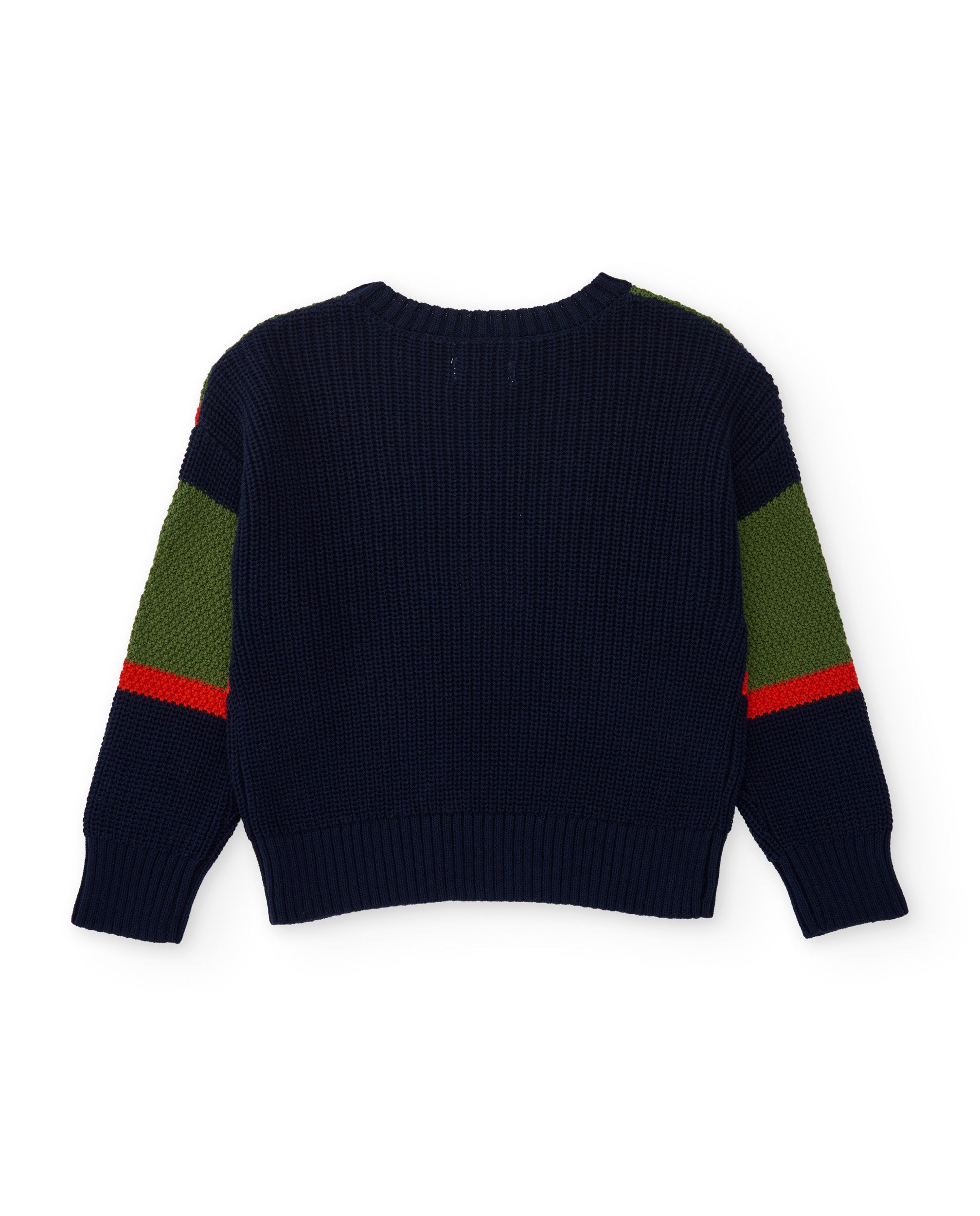 Jersey de niño de tricot con rayas en contraste y tonos vivos