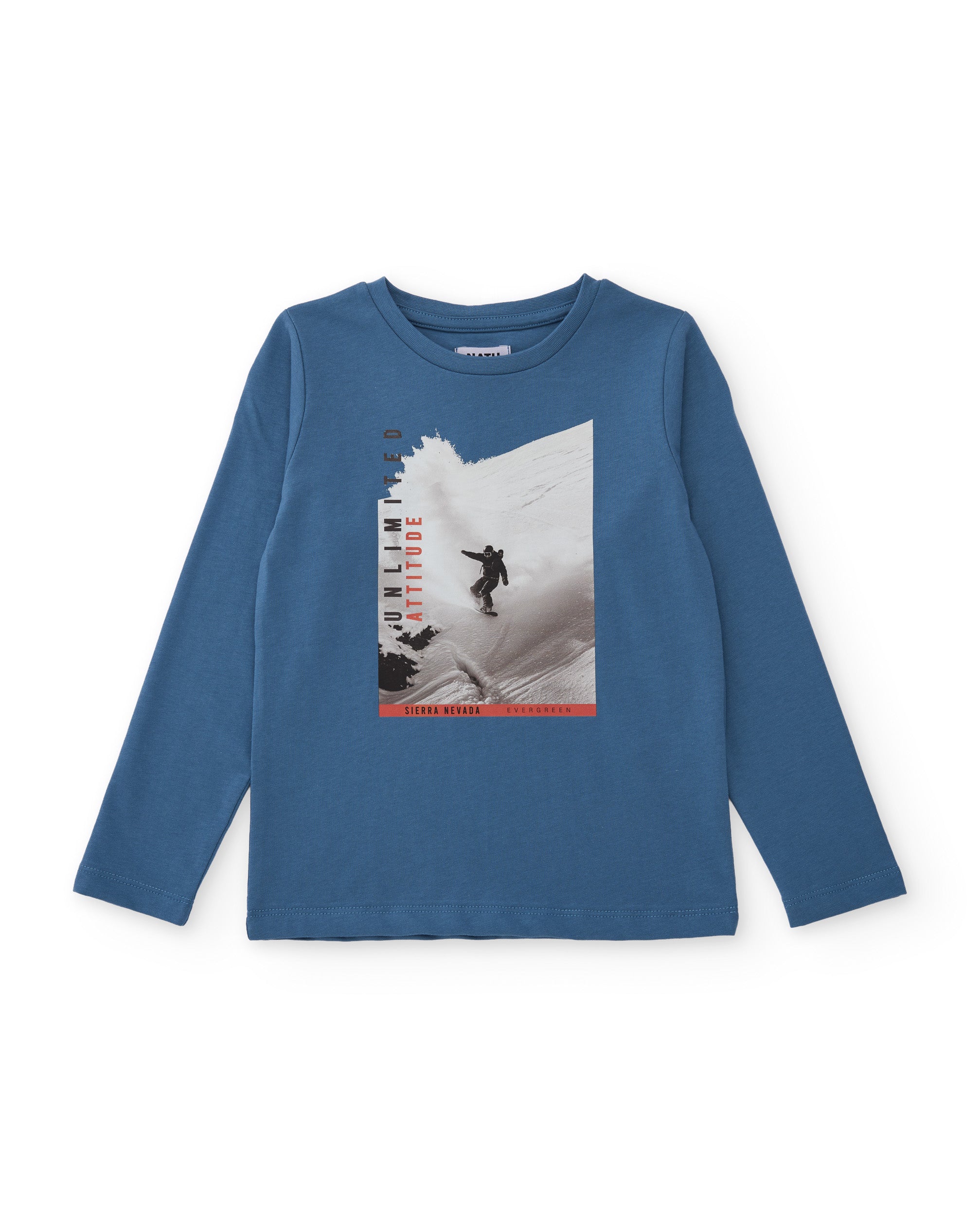Camiseta de niño de punto con diseño de esquí