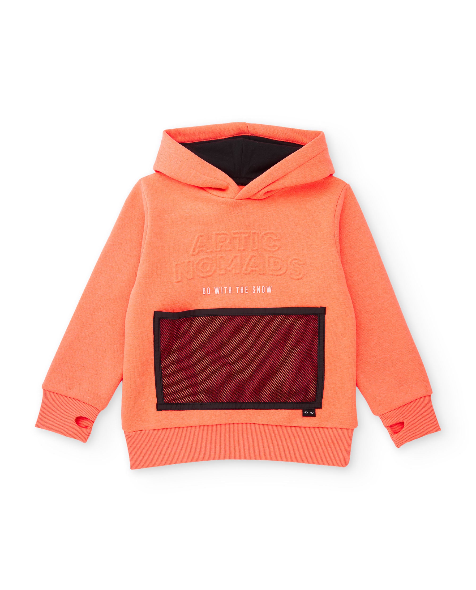 Sudadera de niño de felpa con capucha y texto en relieve