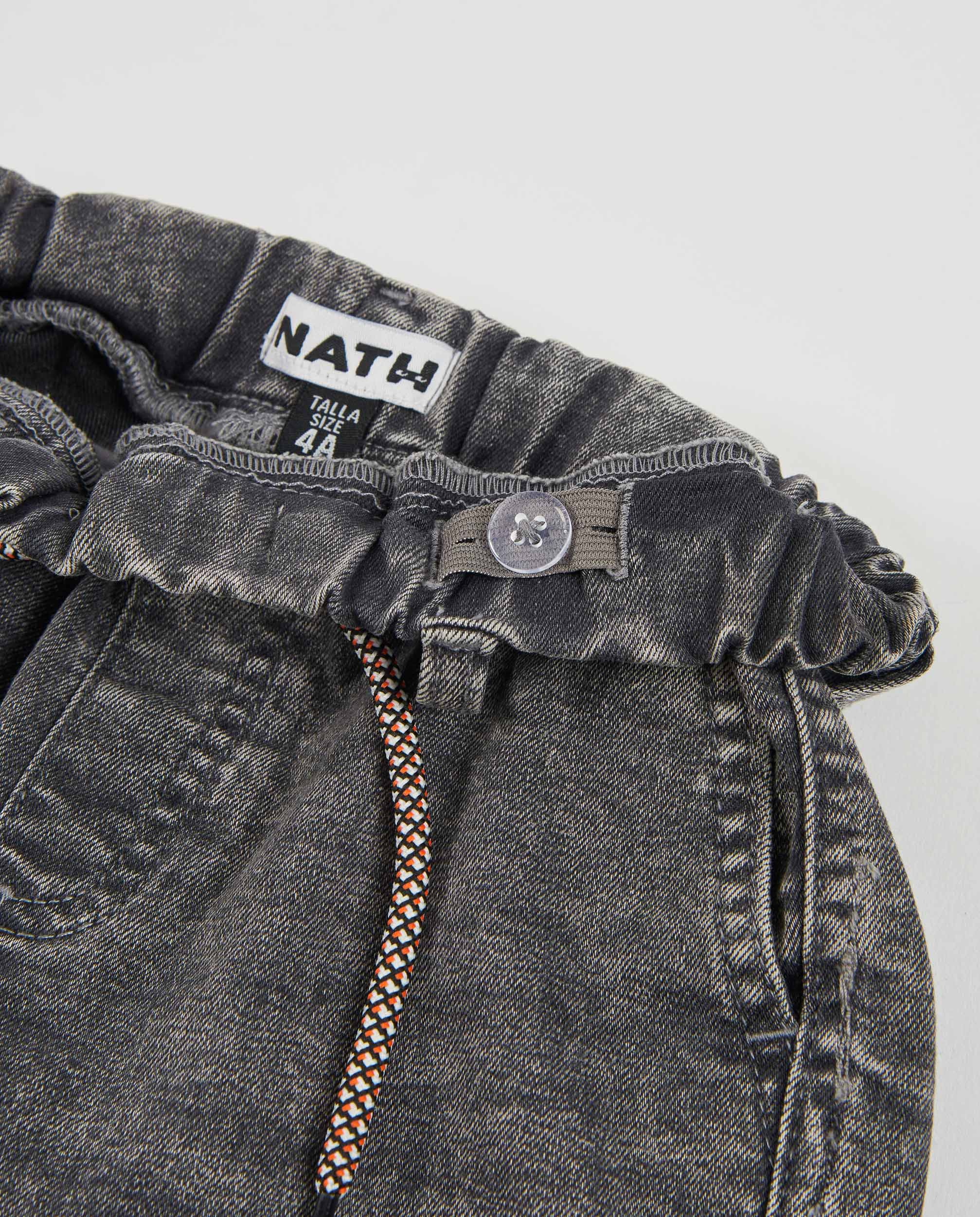 Pantalón cargo de niño de denim con bolsillos laterales