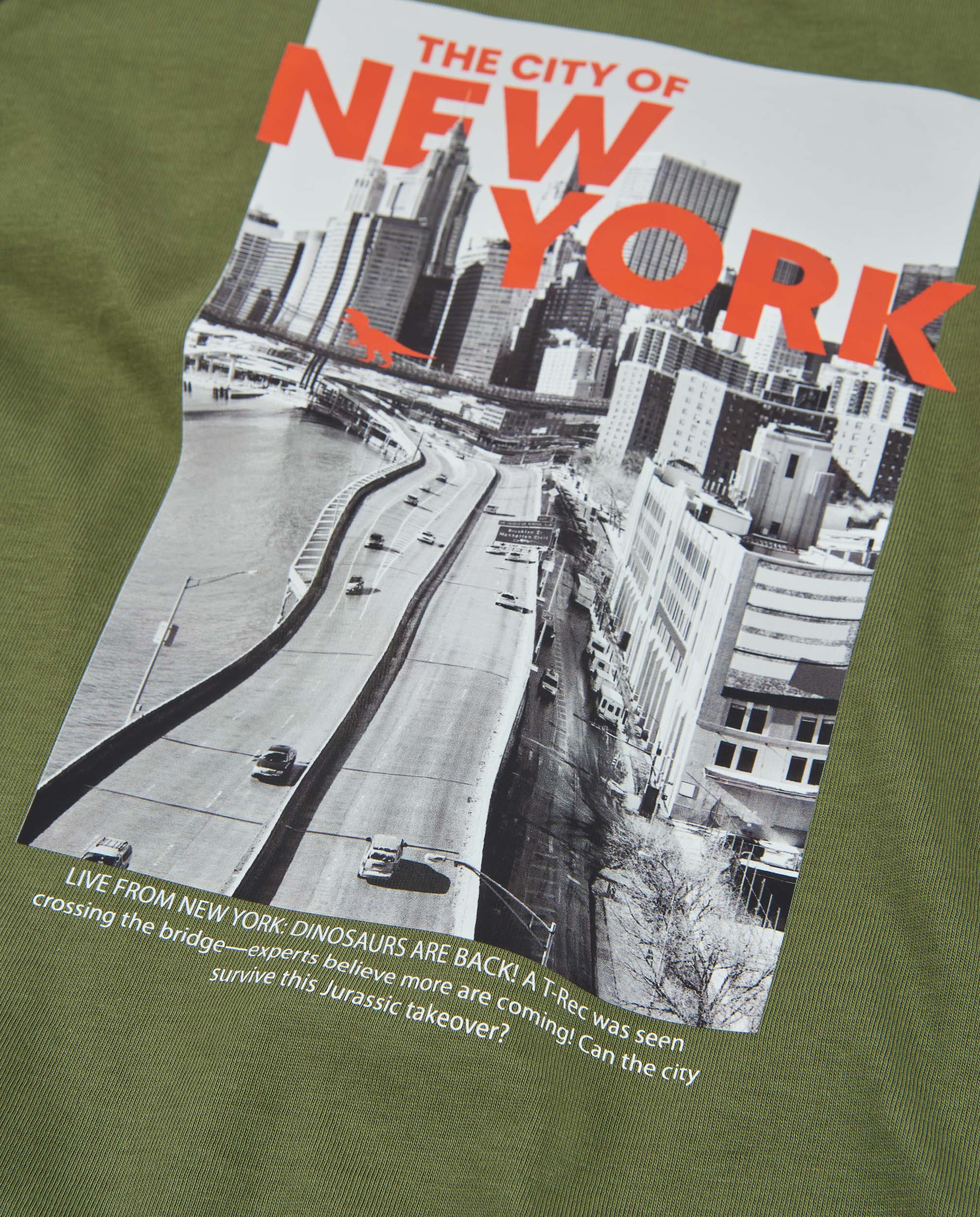 Camiseta de niño de punto con estampado de ciudad y manga larga