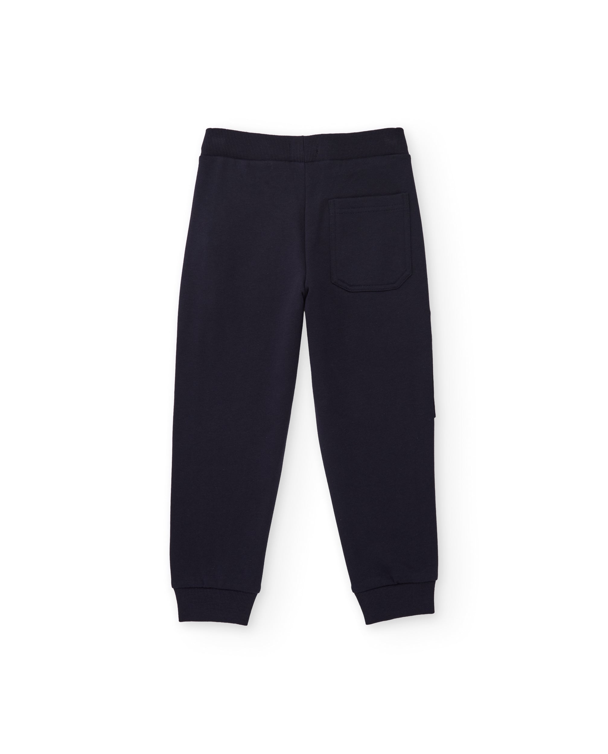 Pantalón de niño de felpa con bolsillo cargo y puños elásticos
