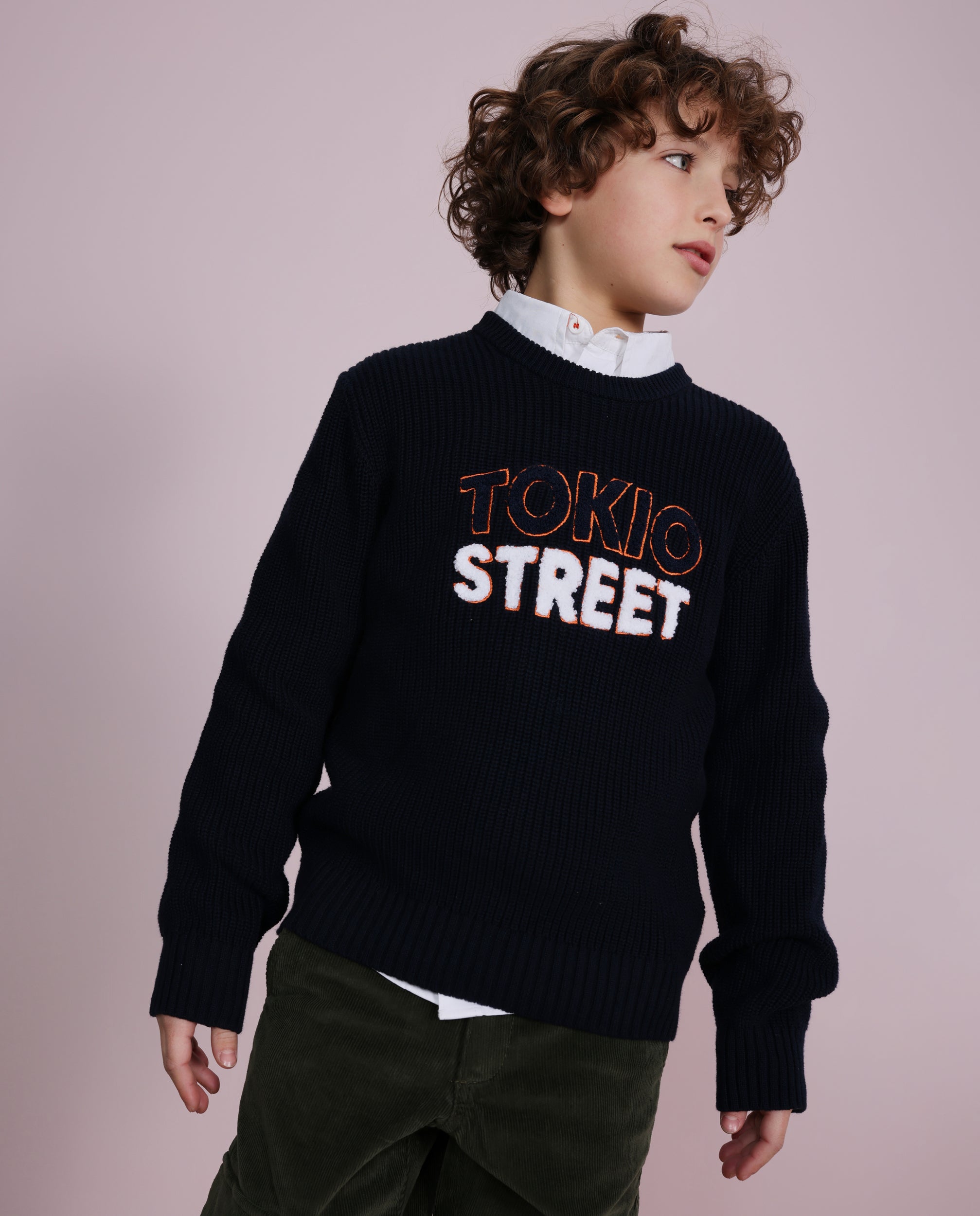 Jersey de niño de tricot con texto urbano