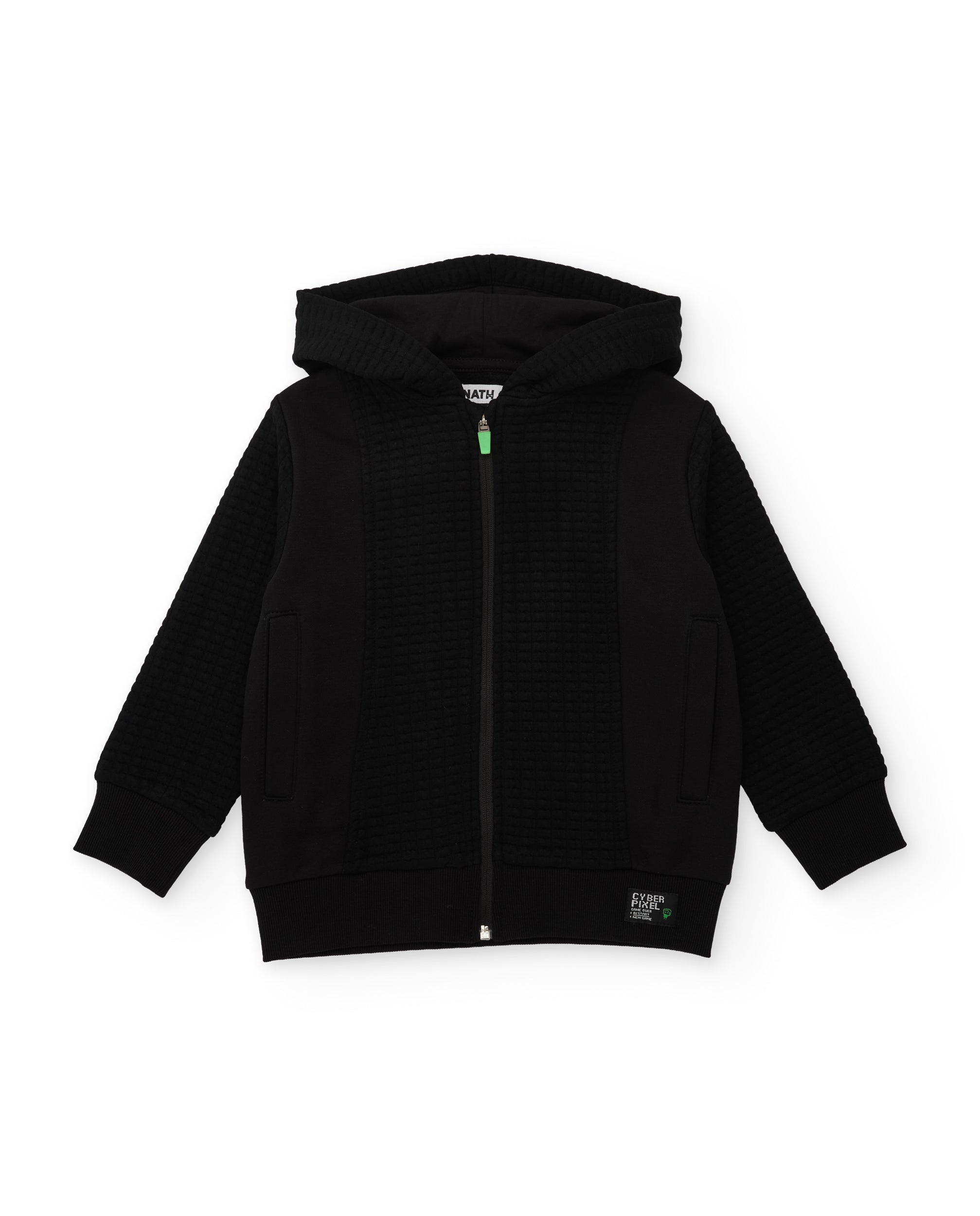 Sudadera de niño de felpa con capucha y parche decorativo