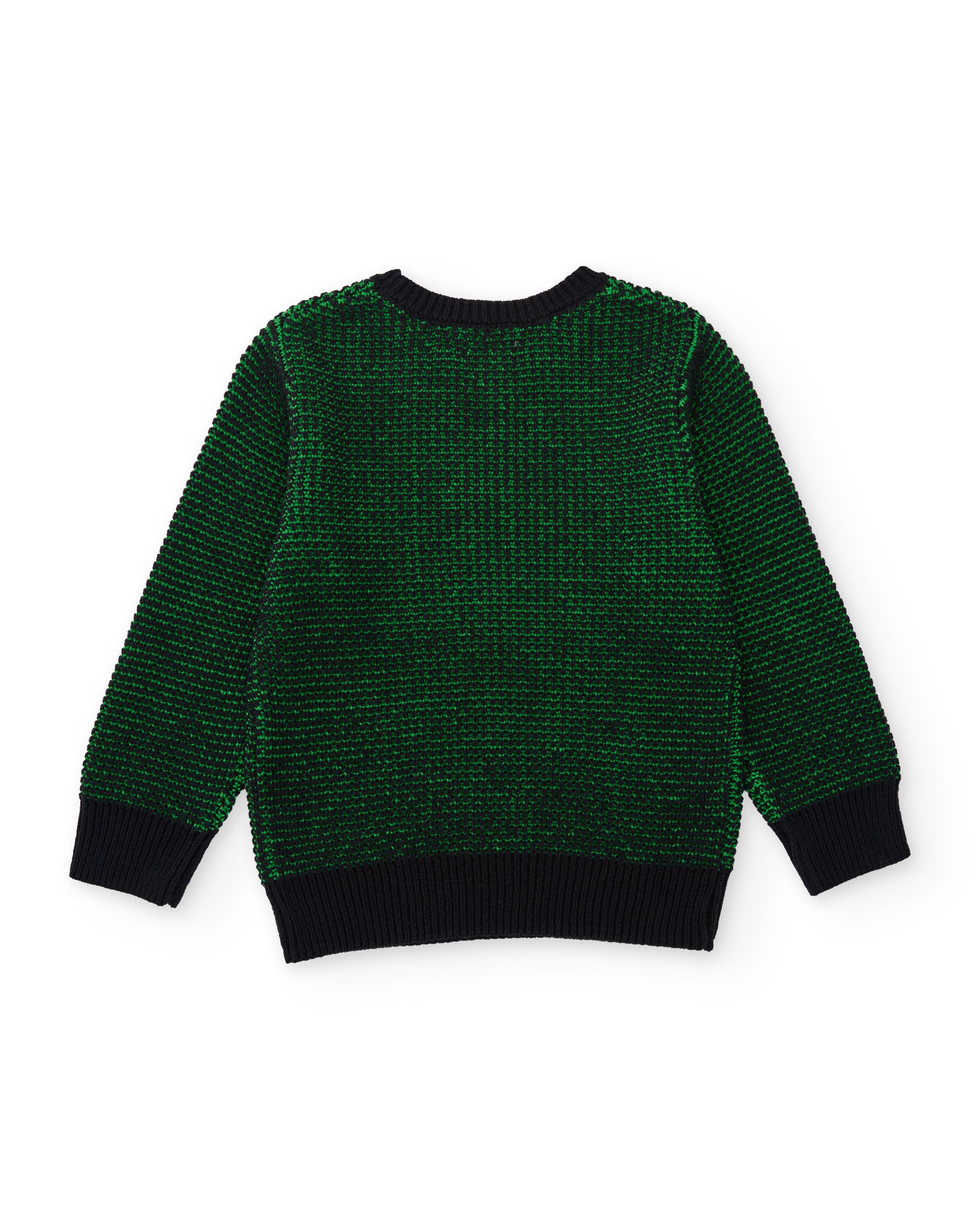 Jersey de niño de tricot con cuello redondo y tonos verdes