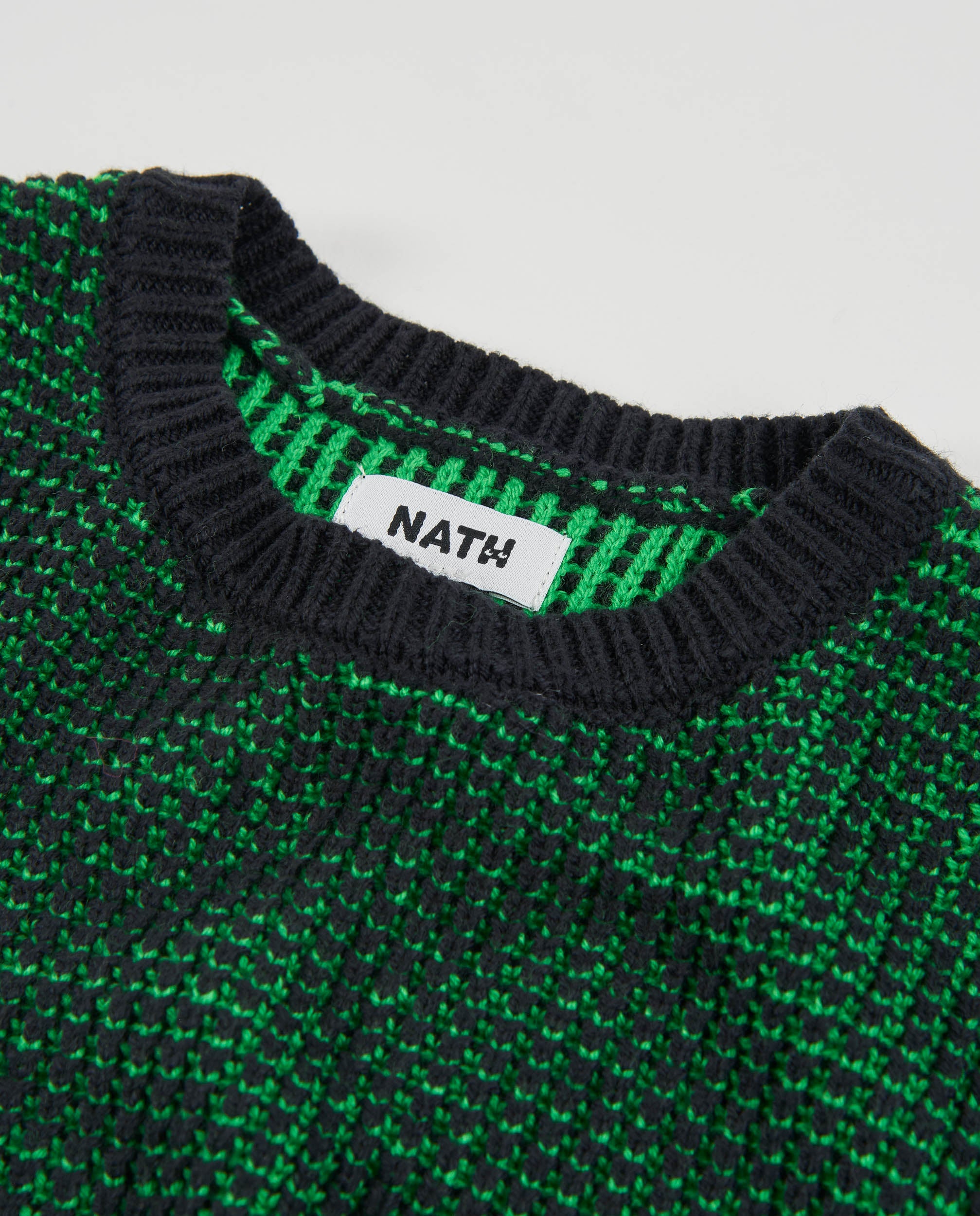 Jersey de niño de tricot con cuello redondo y tonos verdes