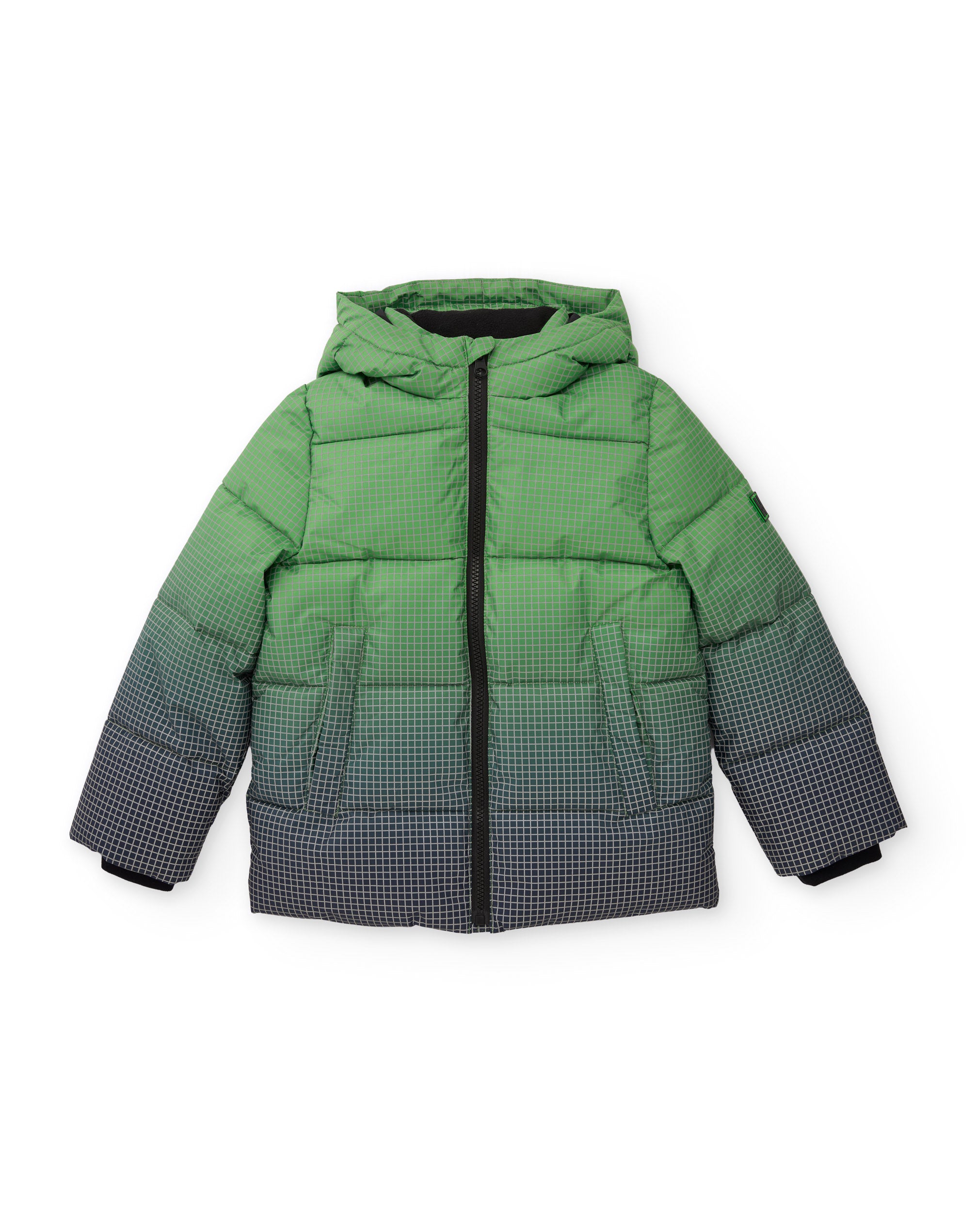 Abrigo de niño acolchado con estampado geométrico