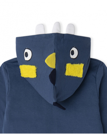 Blue Hooded Plush Sweatshirt for Boys Galaxy Friends