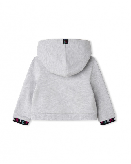 Gray And Black Girl Connect Plush Hooded Sweatshirt