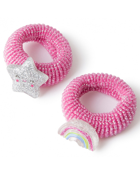 Set of 2 Pink Girl Magic Scrunchies